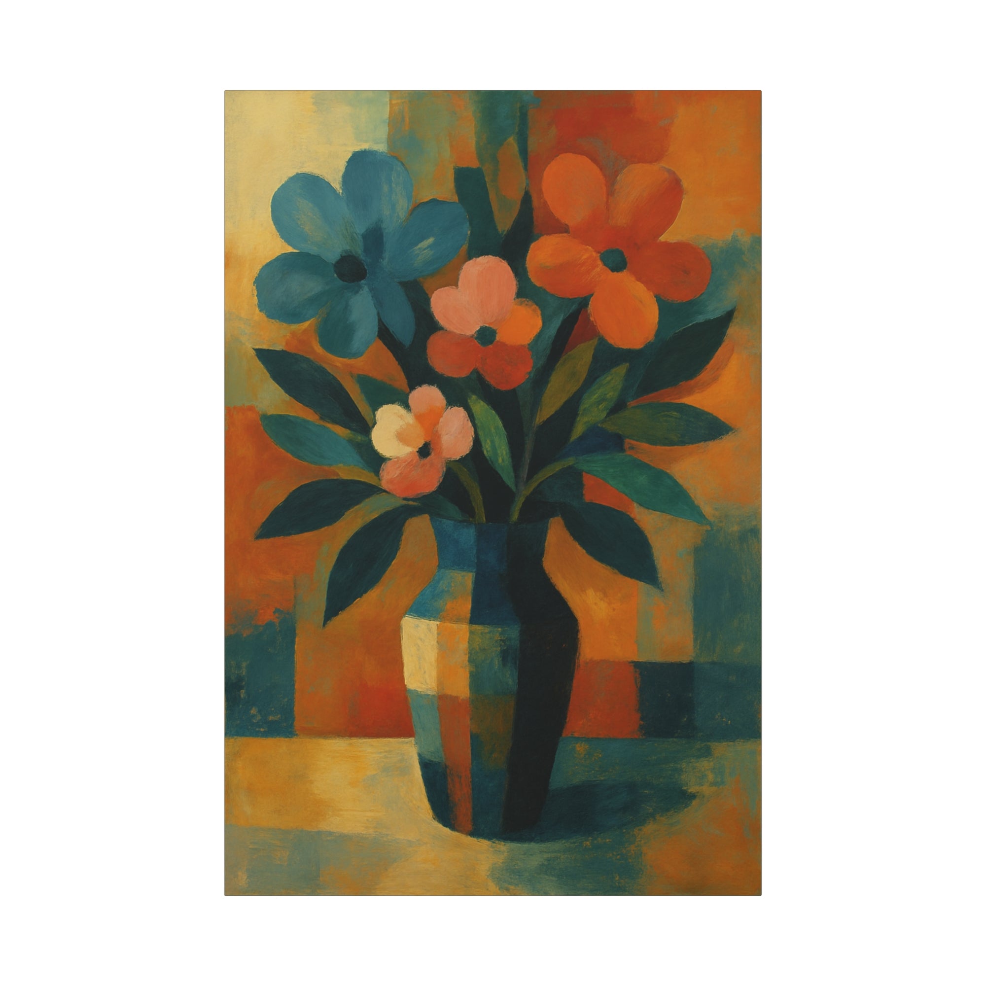 Colorful Floral Wall Art Canvas, Vibrant Home Decor, Flower Painting, Living Room Artwork, Gift for Art Lovers