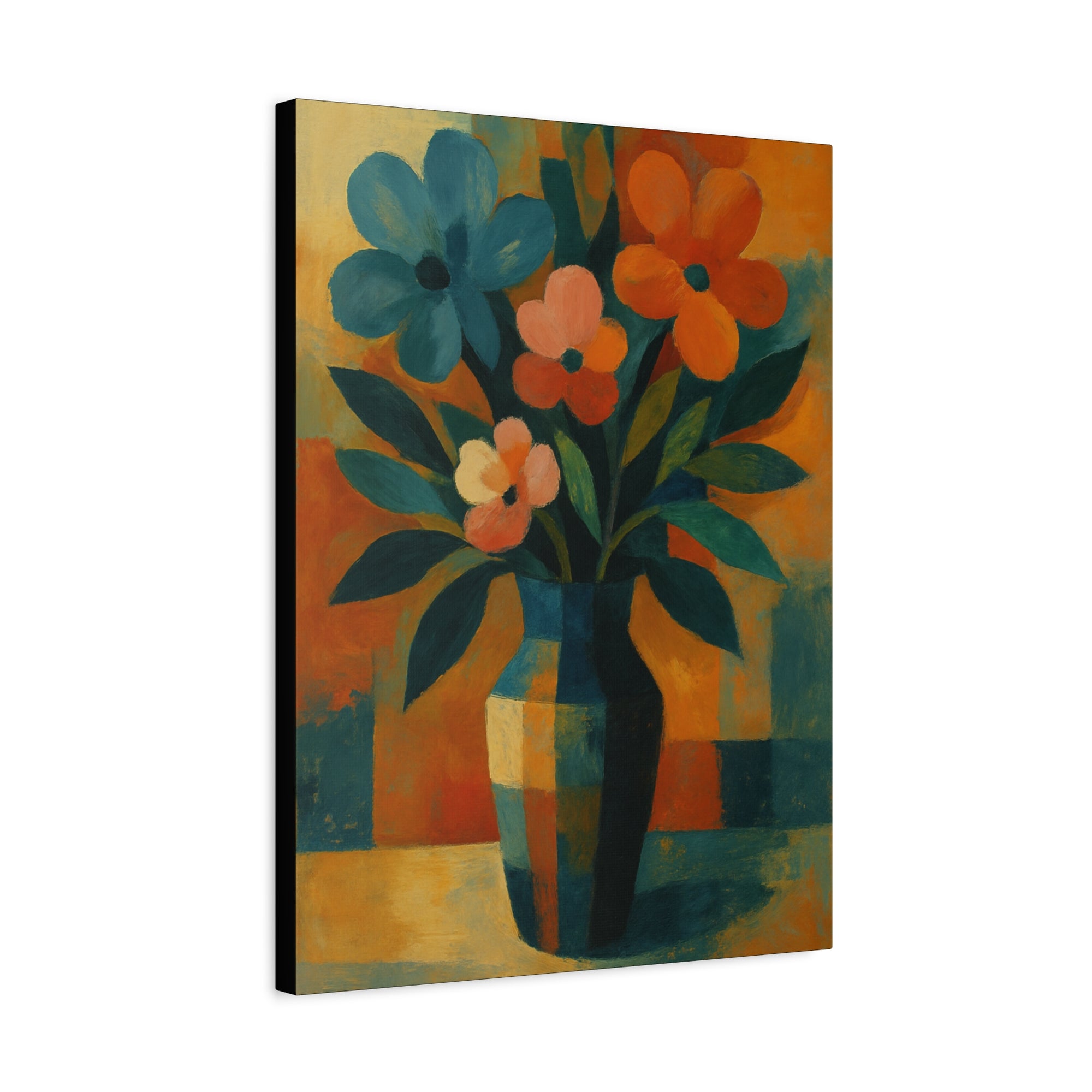 Colorful Floral Wall Art Canvas, Vibrant Home Decor, Flower Painting, Living Room Artwork, Gift for Art Lovers