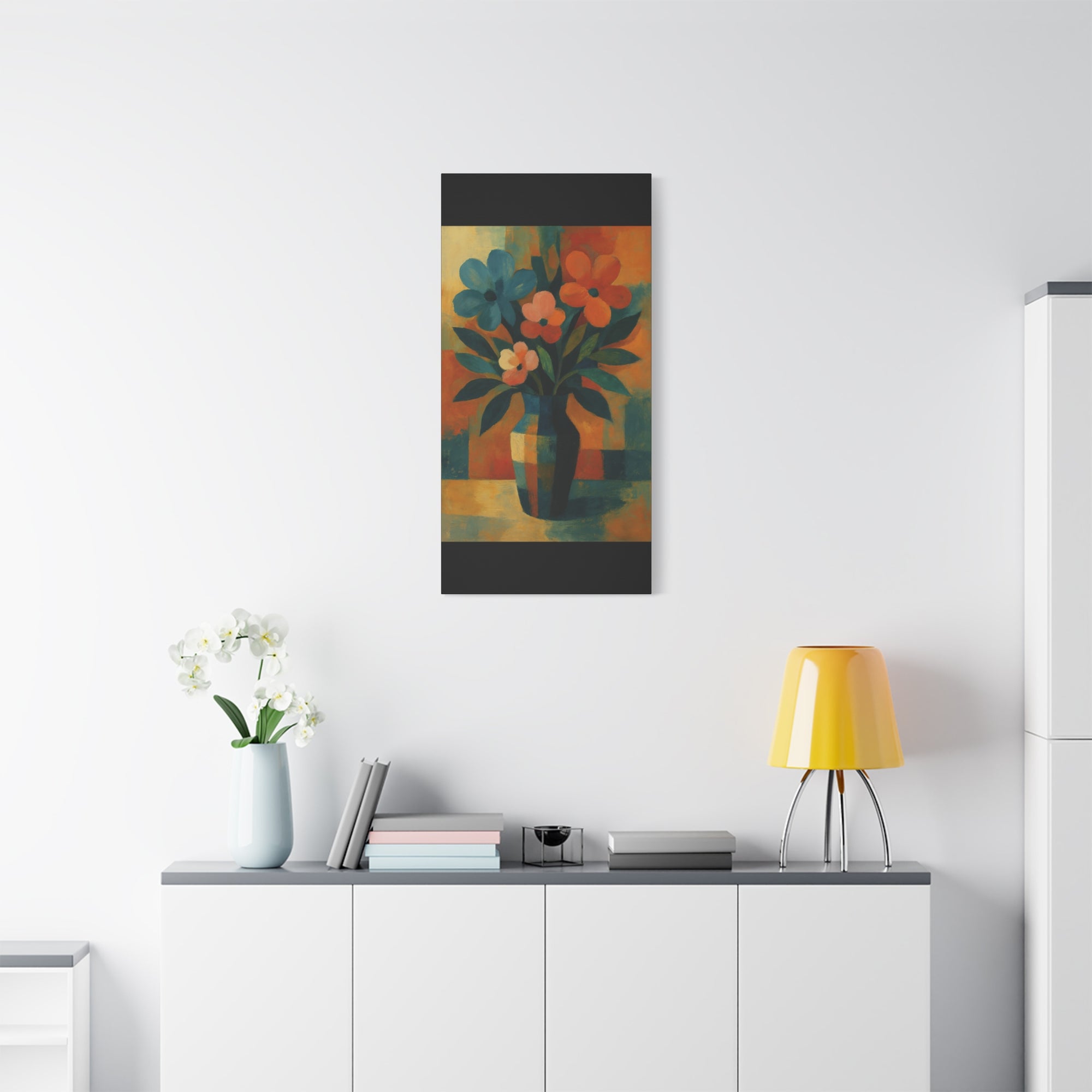 Colorful Floral Wall Art Canvas, Vibrant Home Decor, Flower Painting, Living Room Artwork, Gift for Art Lovers