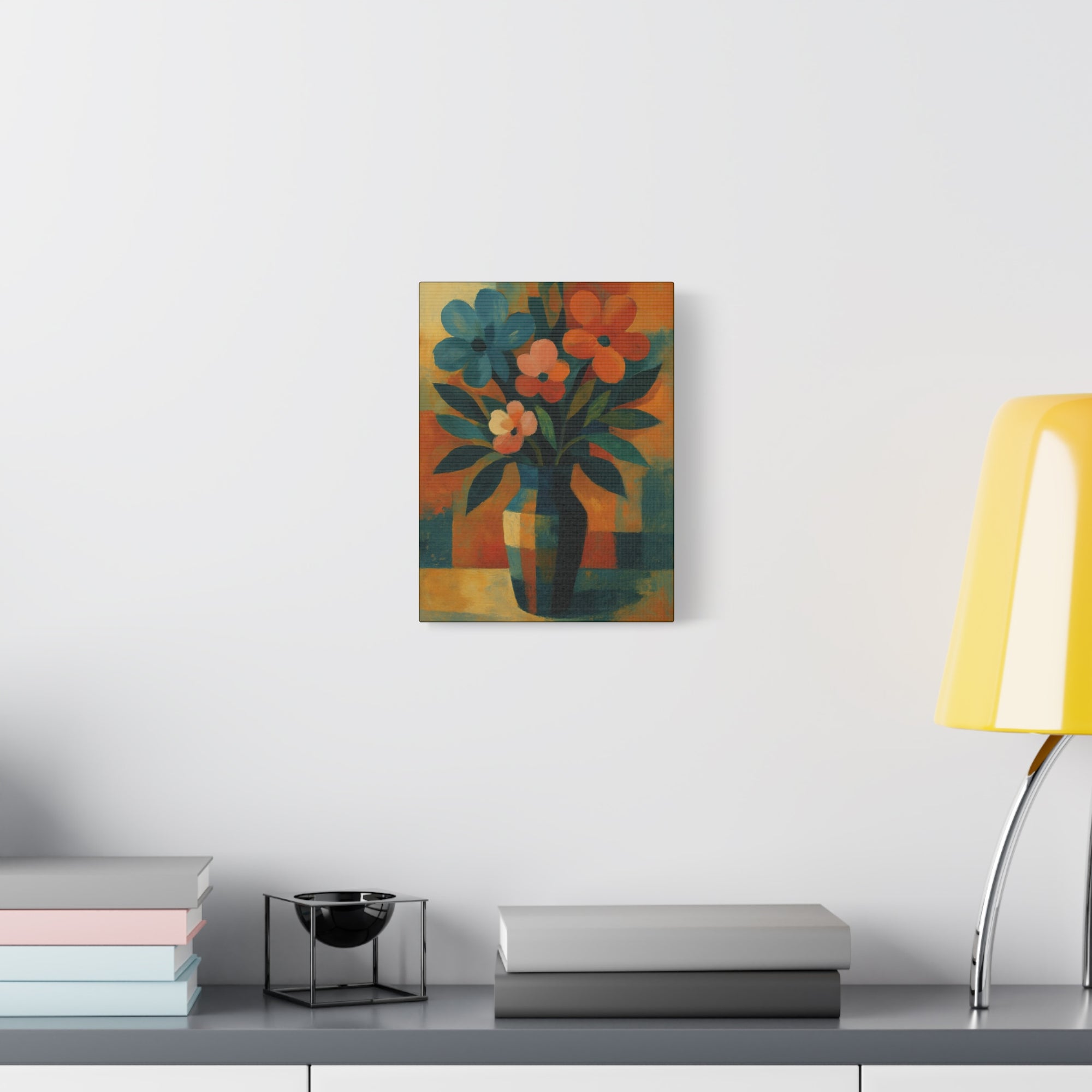 Colorful Floral Wall Art Canvas, Vibrant Home Decor, Flower Painting, Living Room Artwork, Gift for Art Lovers