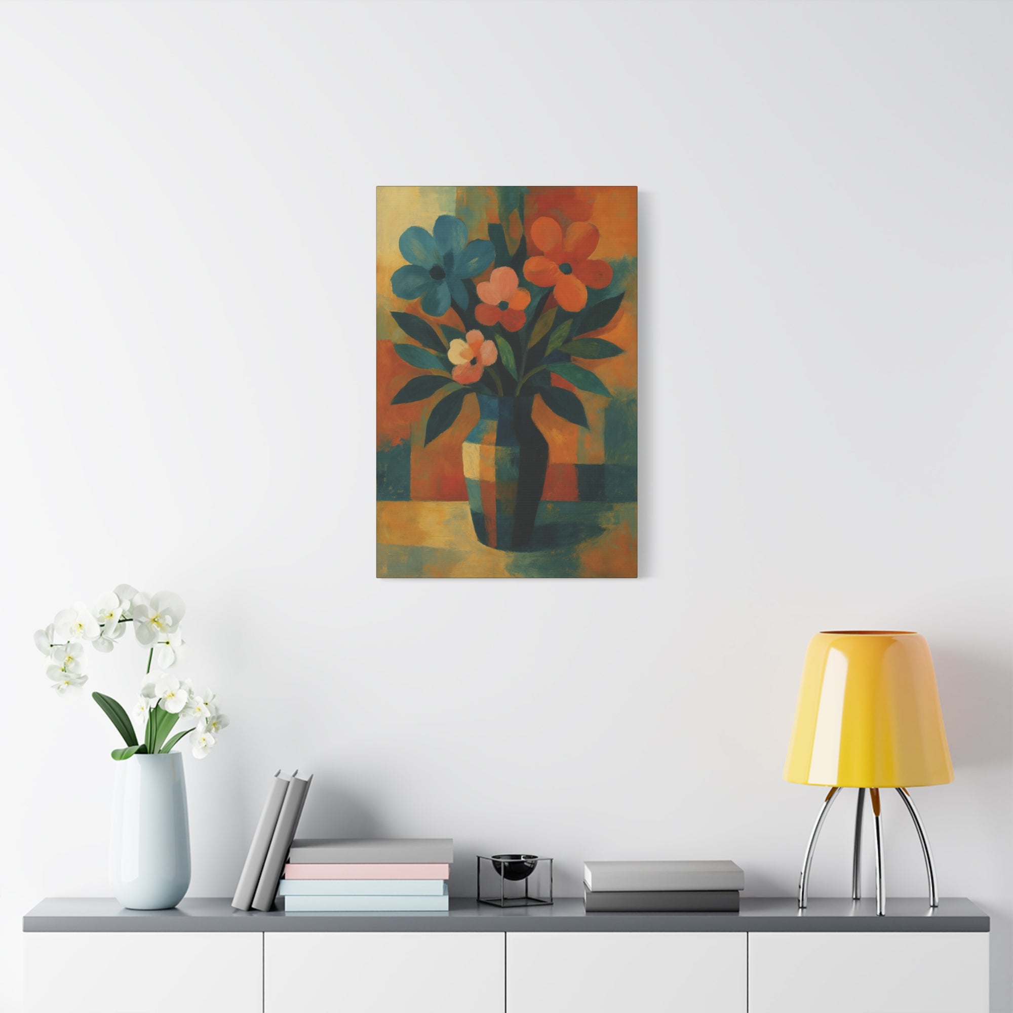 Colorful Floral Wall Art Canvas, Vibrant Home Decor, Flower Painting, Living Room Artwork, Gift for Art Lovers