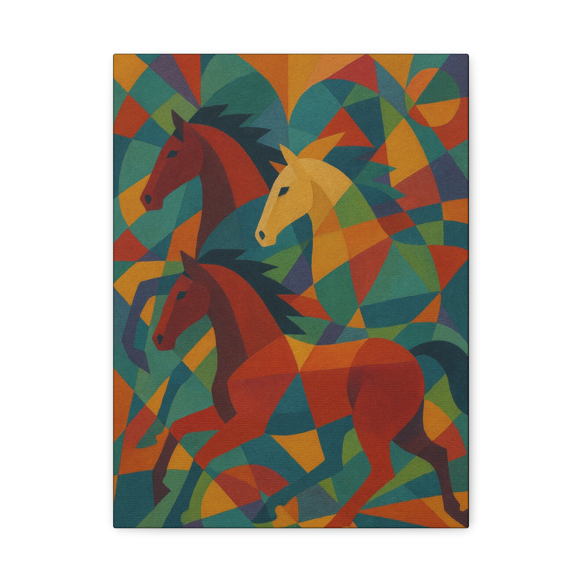 Colorful Horse Art Canvas Print, Vibrant Wall Decor for Horse Lovers, Modern Home Art, Unique Gift for Animal Enthusiasts, Equestrian Decor