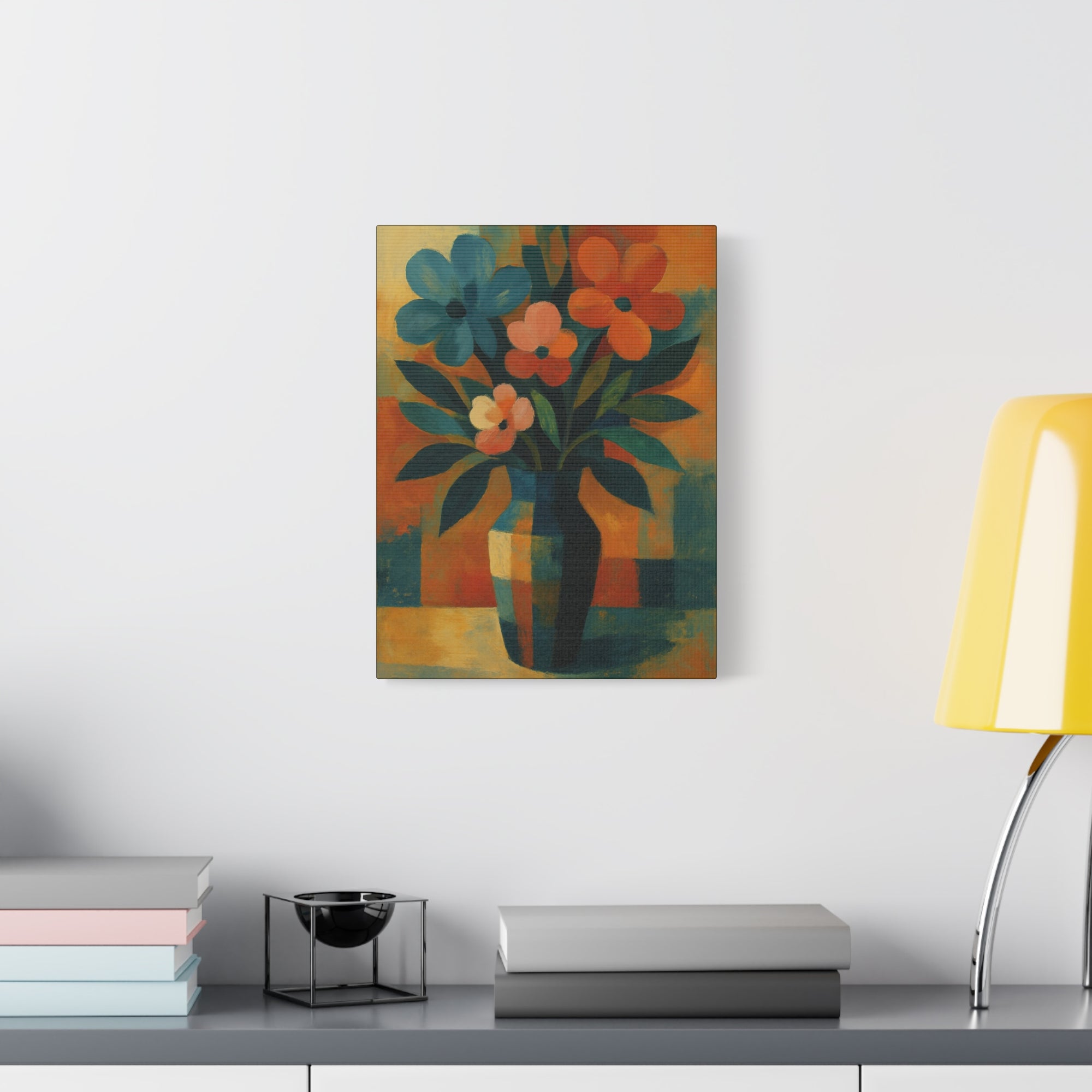 Colorful Floral Wall Art Canvas, Vibrant Home Decor, Flower Painting, Living Room Artwork, Gift for Art Lovers