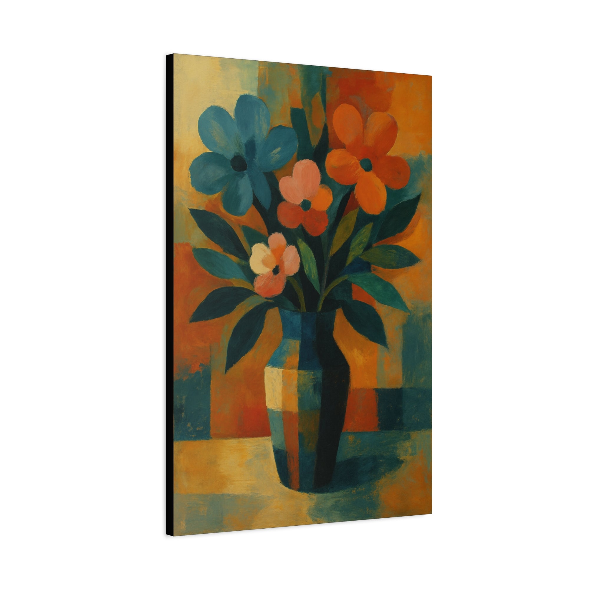 Colorful Floral Wall Art Canvas, Vibrant Home Decor, Flower Painting, Living Room Artwork, Gift for Art Lovers