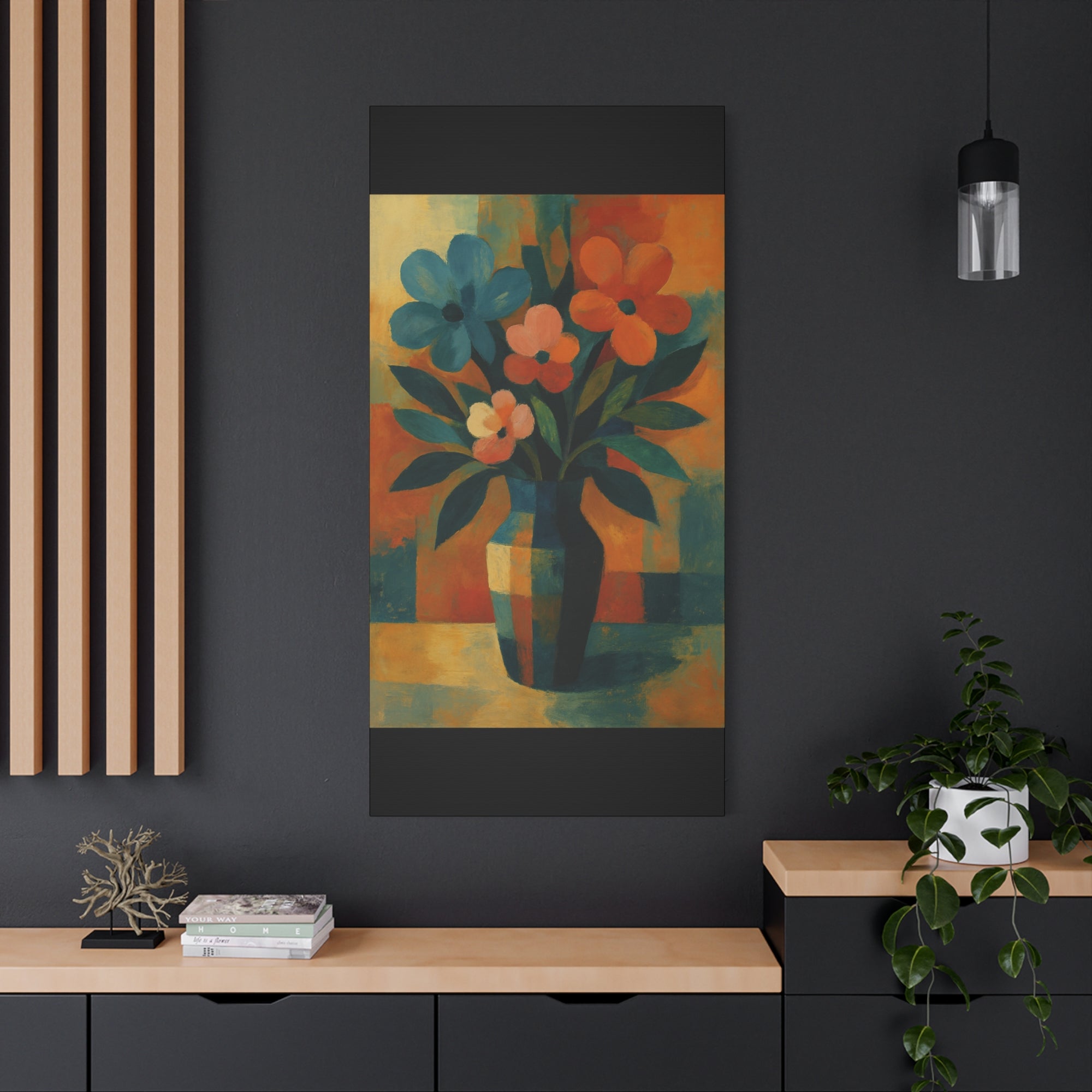 Colorful Floral Wall Art Canvas, Vibrant Home Decor, Flower Painting, Living Room Artwork, Gift for Art Lovers