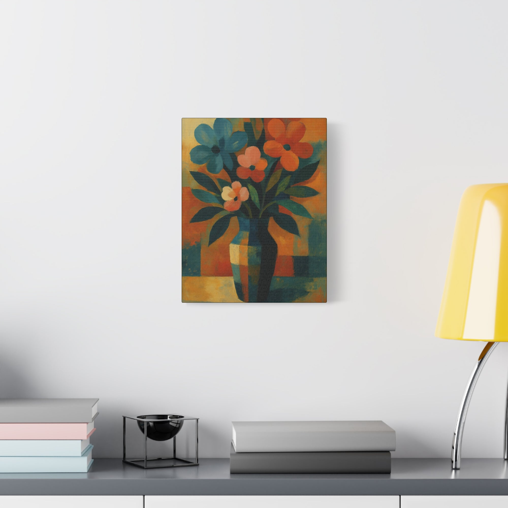 Colorful Floral Wall Art Canvas, Vibrant Home Decor, Flower Painting, Living Room Artwork, Gift for Art Lovers