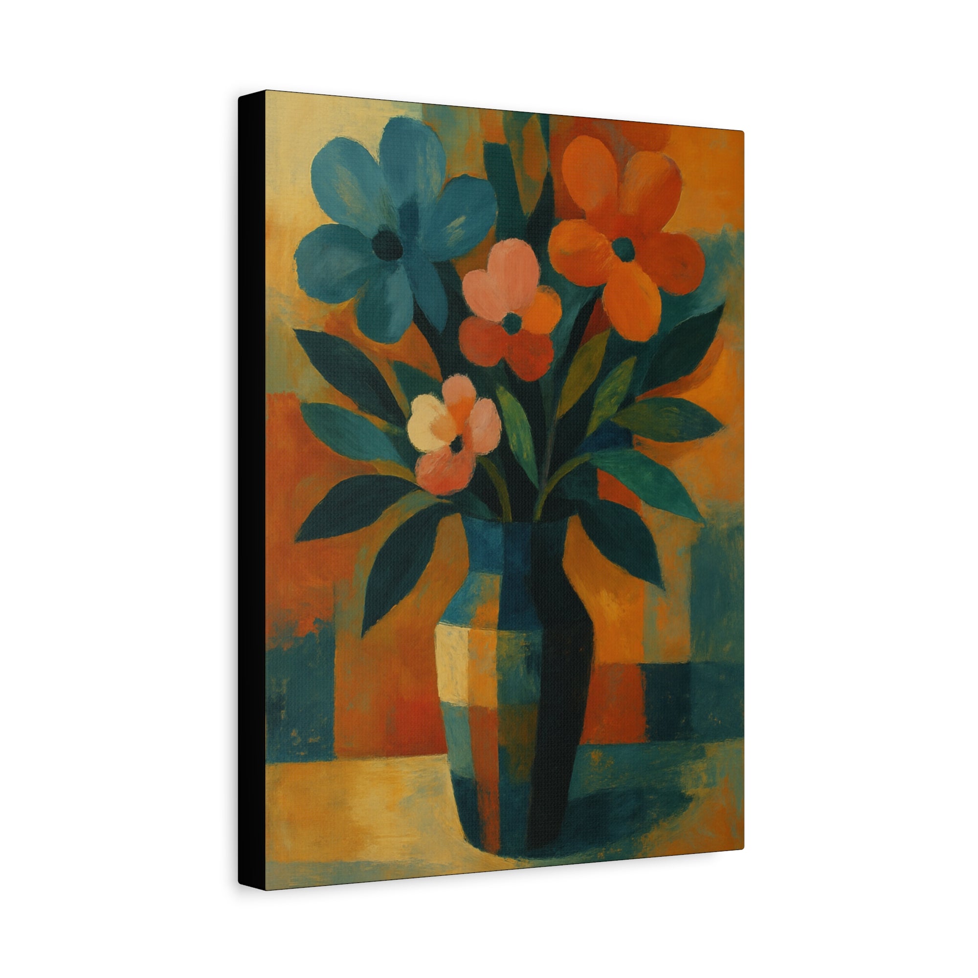Colorful Floral Wall Art Canvas, Vibrant Home Decor, Flower Painting, Living Room Artwork, Gift for Art Lovers