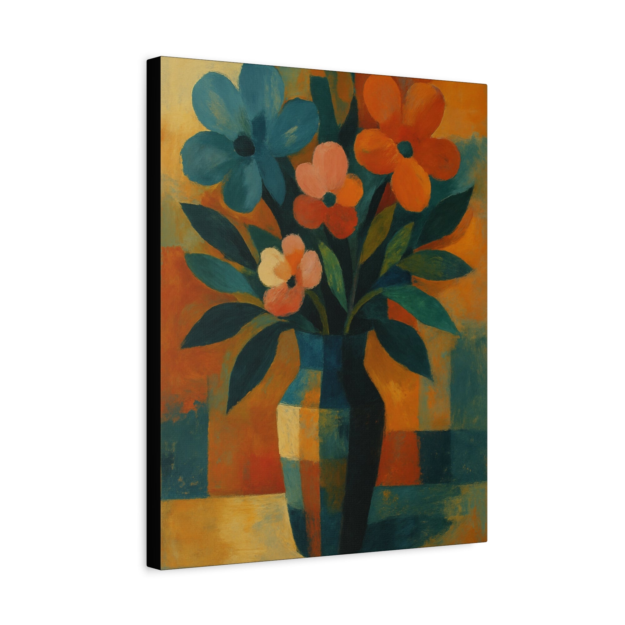 Colorful Floral Wall Art Canvas, Vibrant Home Decor, Flower Painting, Living Room Artwork, Gift for Art Lovers