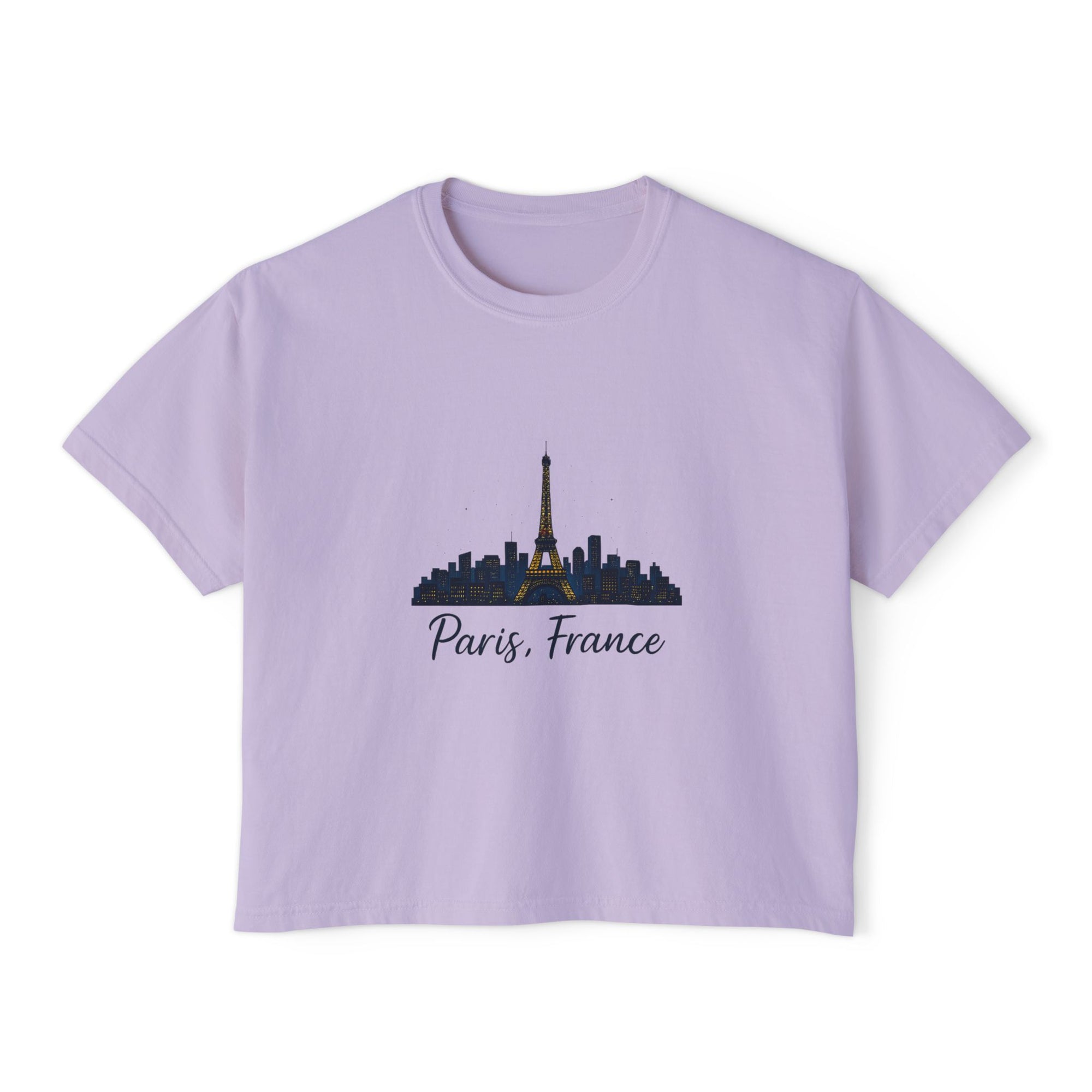 Paris Skyline Women's Boxy Tee | Cute Paris Shirt, Travel Tee, Gift for Paris Lovers, Adventure T-Shirt, Vacation Style