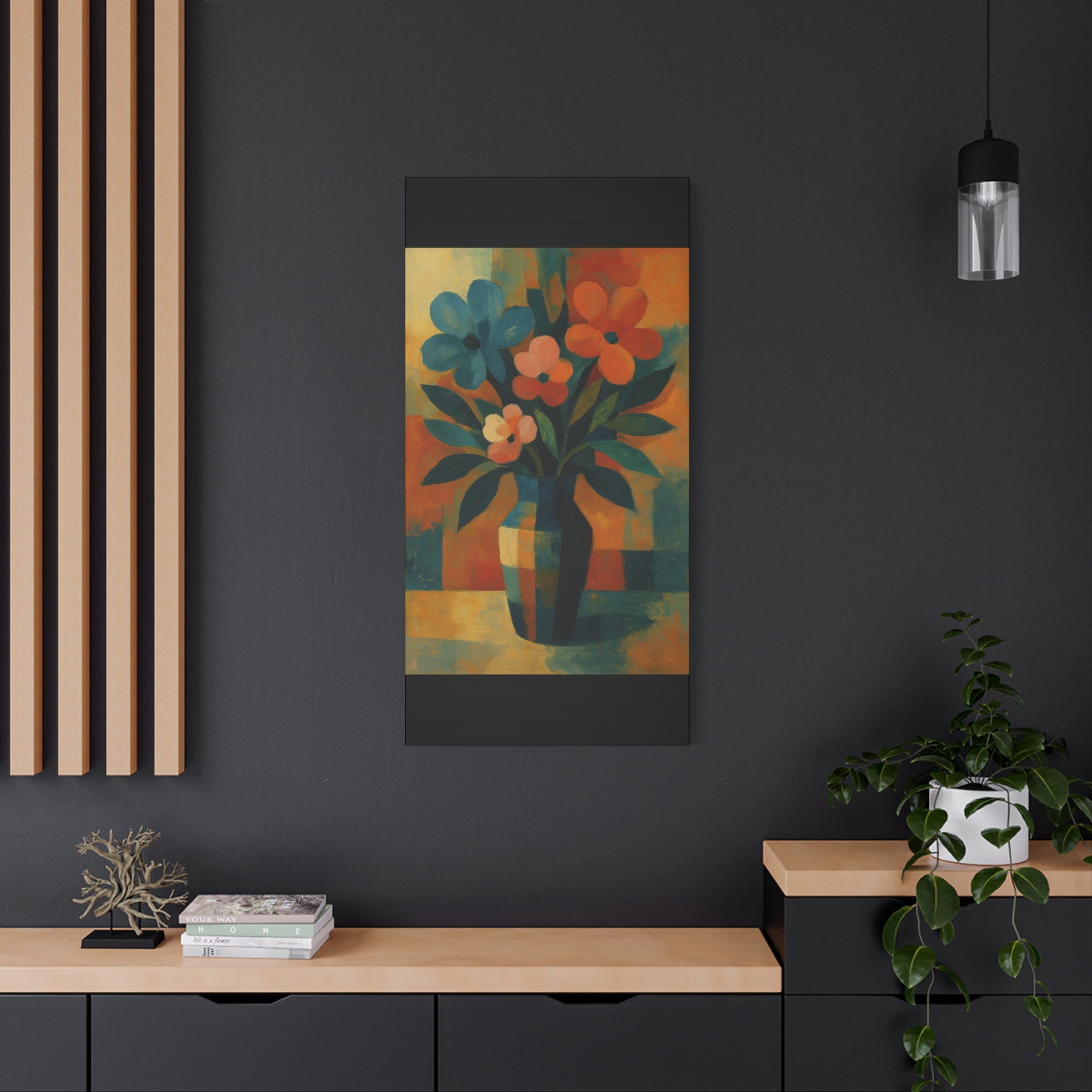 Colorful Floral Wall Art Canvas, Vibrant Home Decor, Flower Painting, Living Room Artwork, Gift for Art Lovers