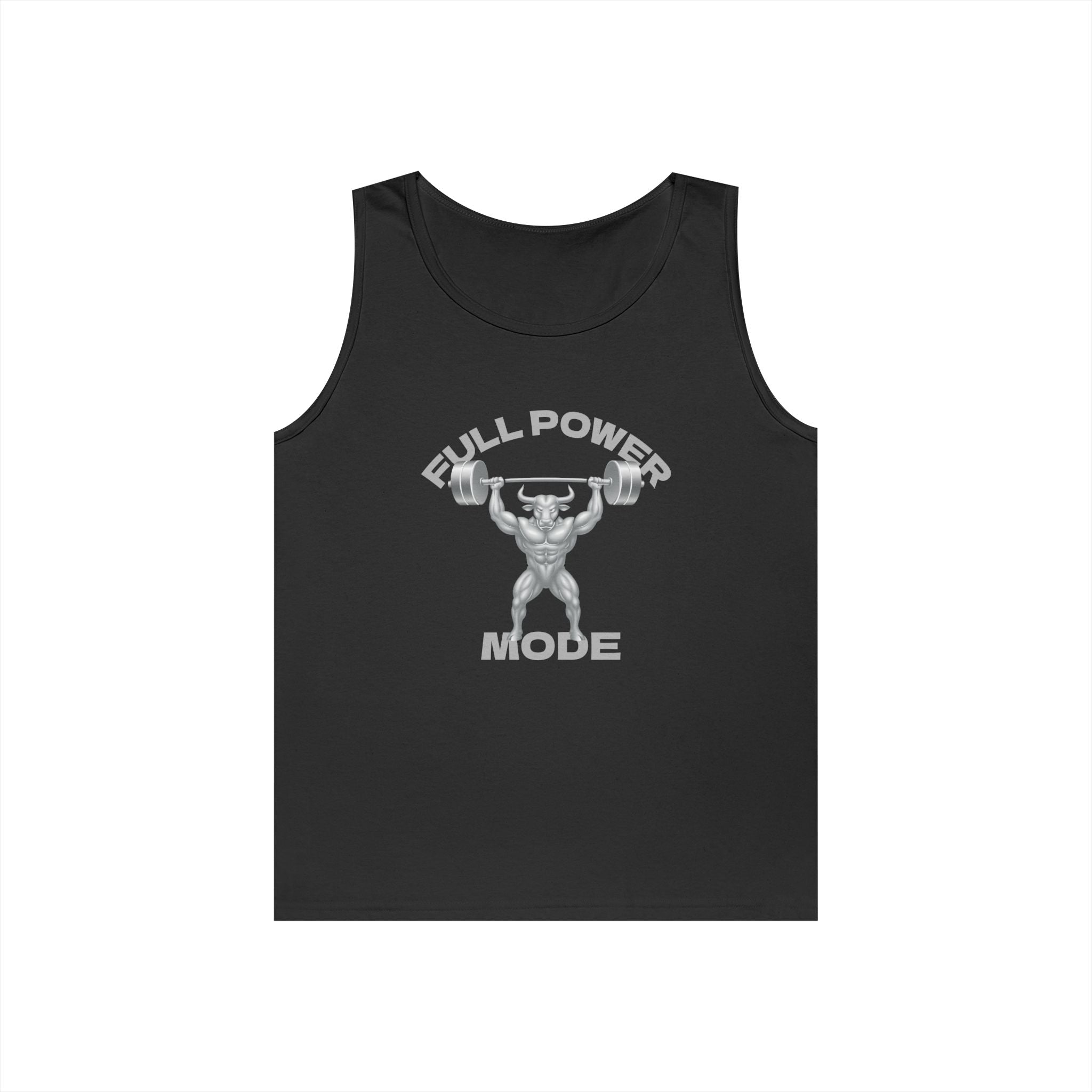Full Power Mode Tank: Fitness Black Tank Top for Gym, Powerlifting, Weightlifting - Workout Gifts, Muscle Tank, Fitness Apparel, Gym Gear,