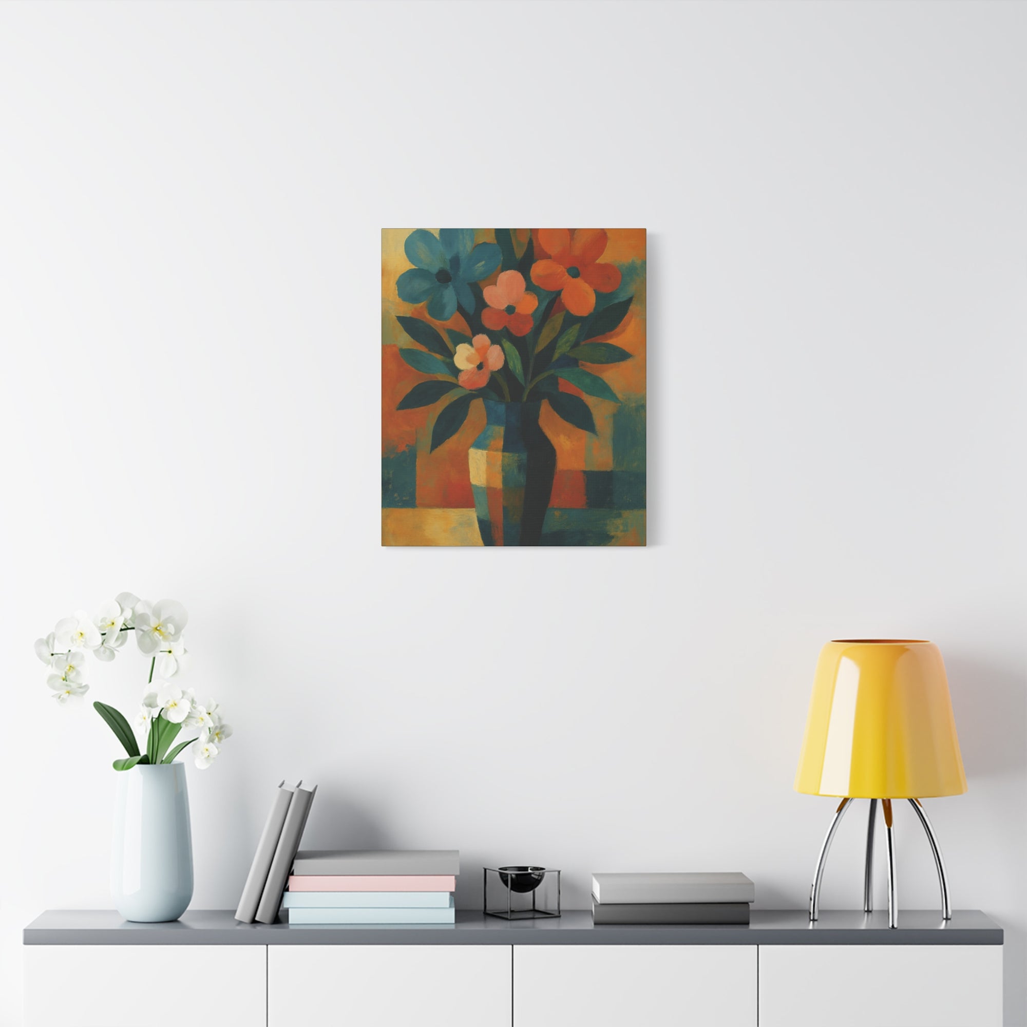 Colorful Floral Wall Art Canvas, Vibrant Home Decor, Flower Painting, Living Room Artwork, Gift for Art Lovers
