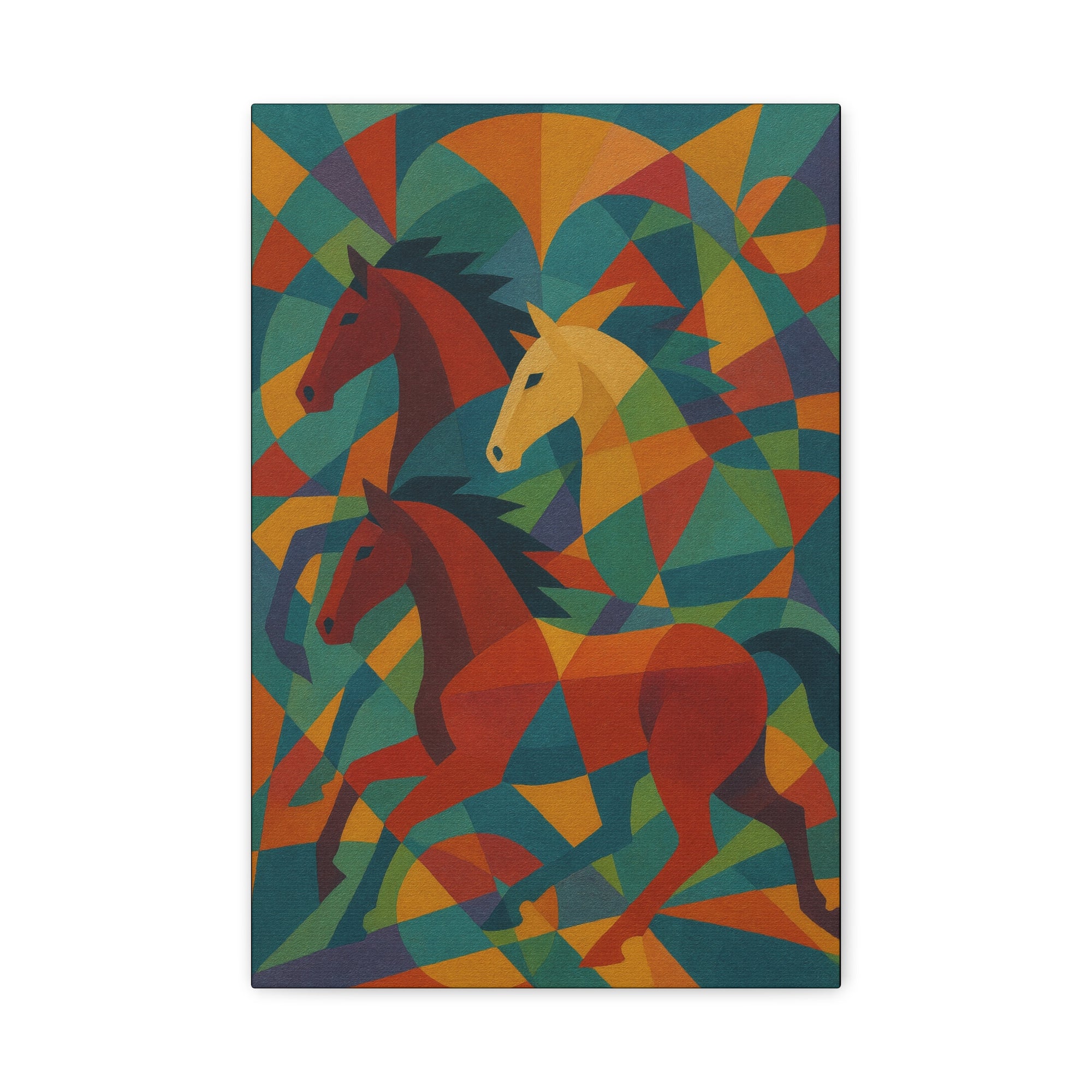 Colorful Horse Art Canvas Print, Vibrant Wall Decor for Horse Lovers, Modern Home Art, Unique Gift for Animal Enthusiasts, Equestrian Decor
