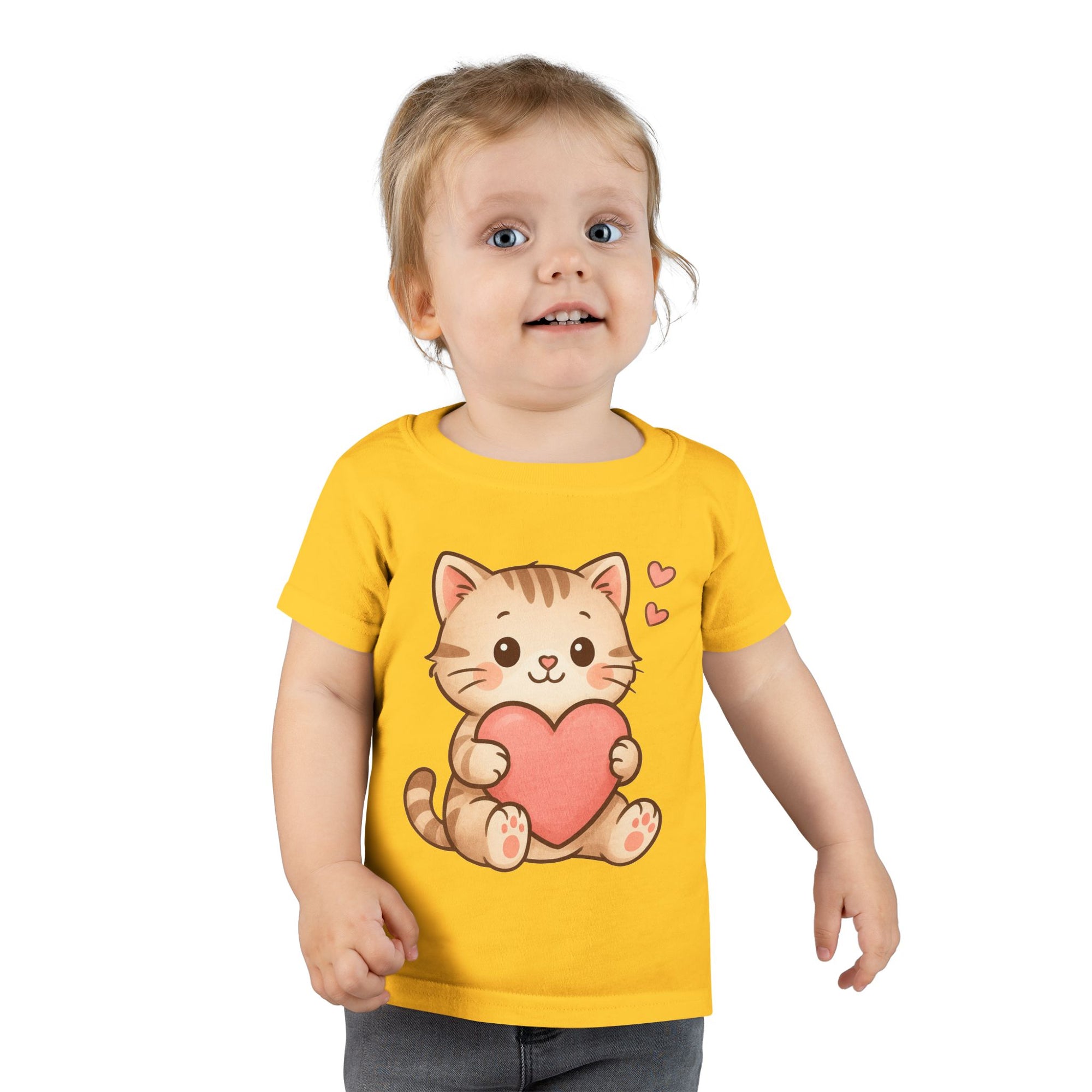 Cute Cat Love Toddler T-Shirt, Kids Cute Cat Tee, Baby Shower Gift, Toddler Birthday Gift, Pet Lover Shirt, Cute Animal Apparel