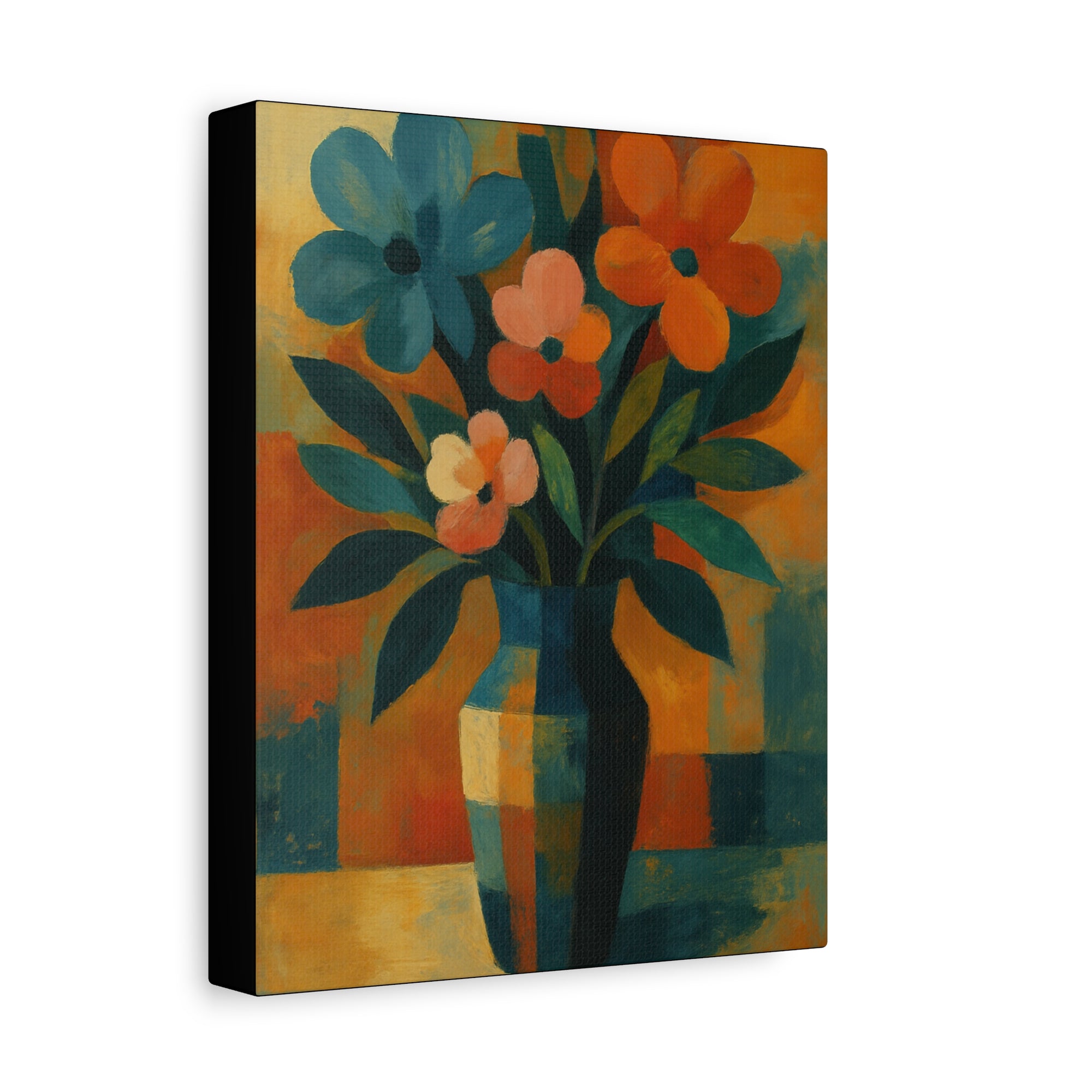 Colorful Floral Wall Art Canvas, Vibrant Home Decor, Flower Painting, Living Room Artwork, Gift for Art Lovers