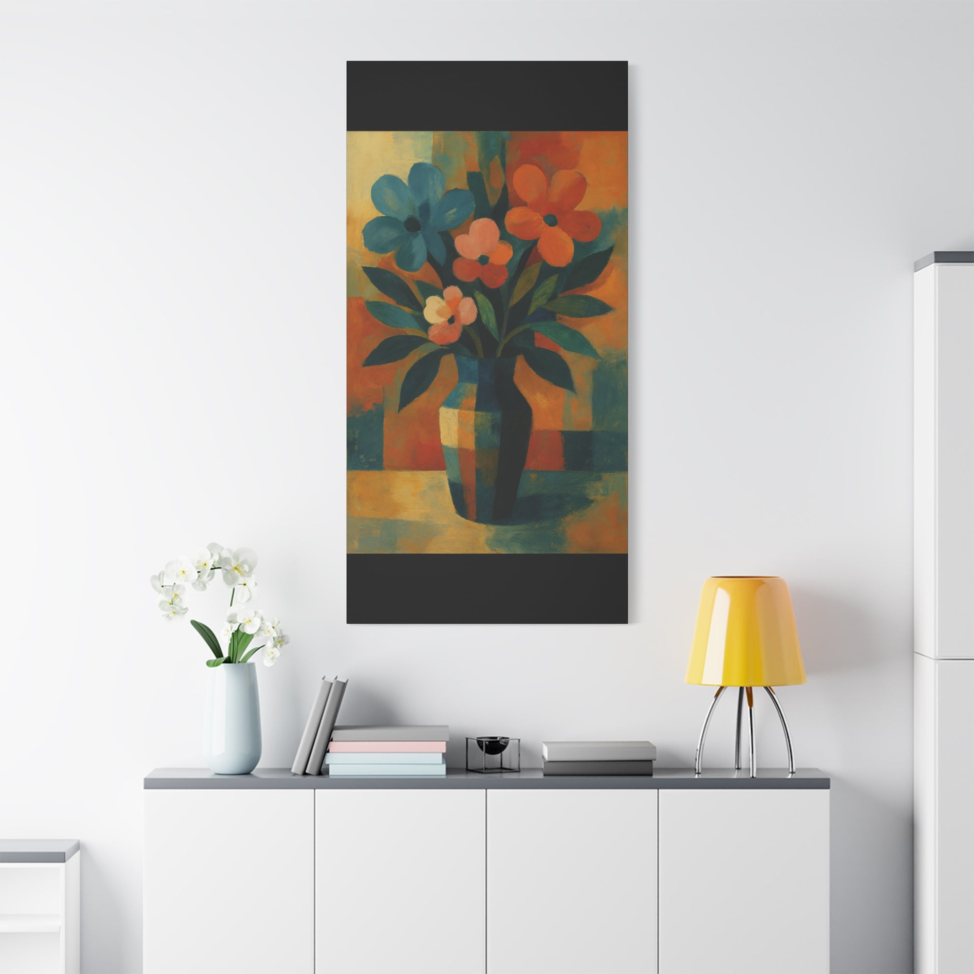 Colorful Floral Wall Art Canvas, Vibrant Home Decor, Flower Painting, Living Room Artwork, Gift for Art Lovers