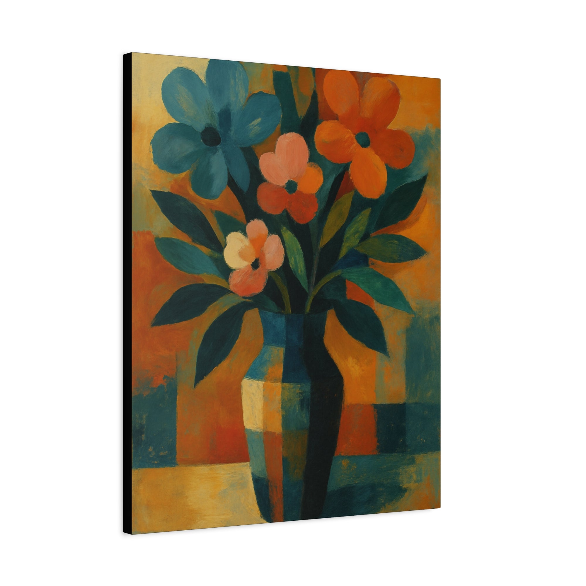 Colorful Floral Wall Art Canvas, Vibrant Home Decor, Flower Painting, Living Room Artwork, Gift for Art Lovers