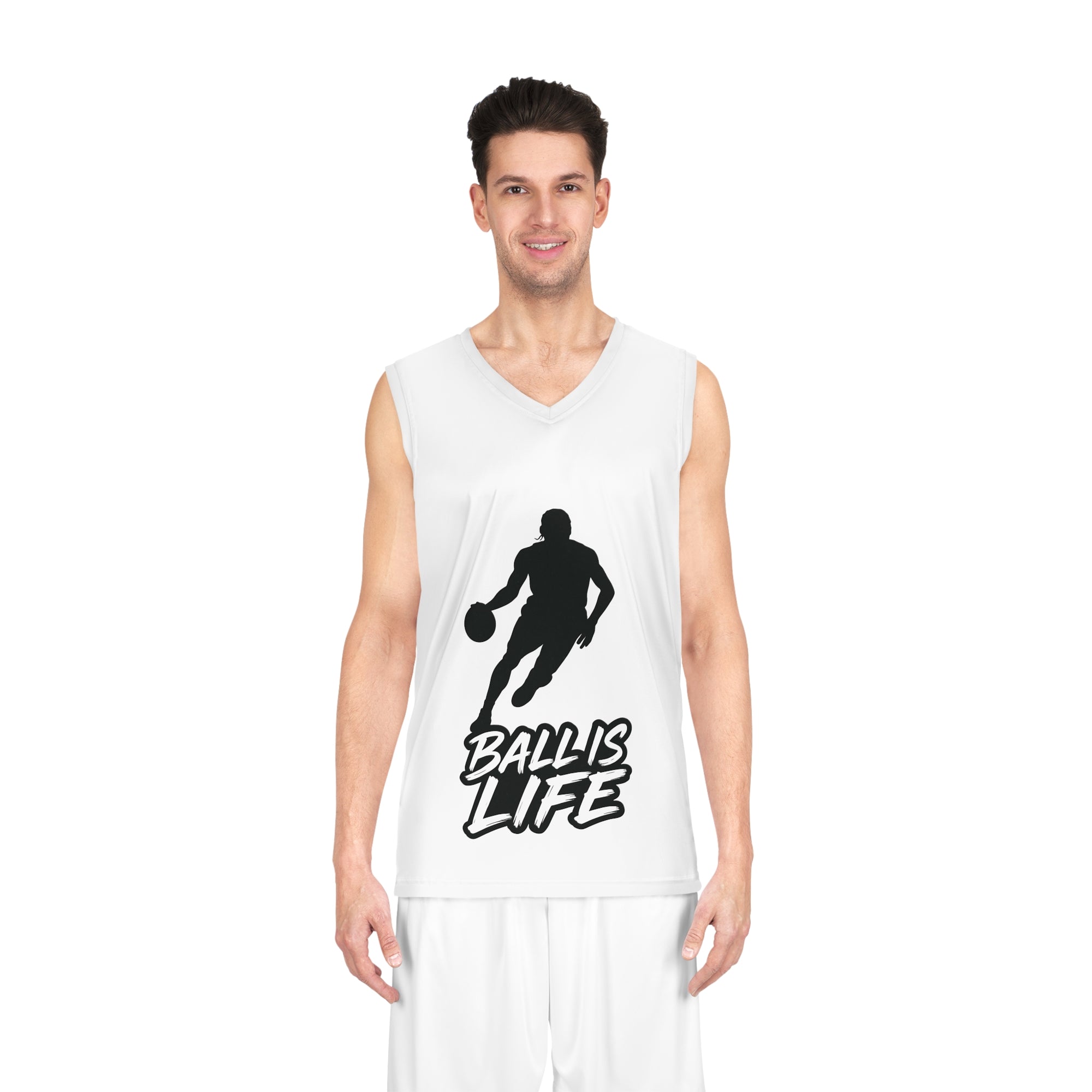 Basketball Jersey - "Ball Is Life" AOP, Sports Apparel, Gift for Hoopers, Athletic Wear, Basketball Fan Gear