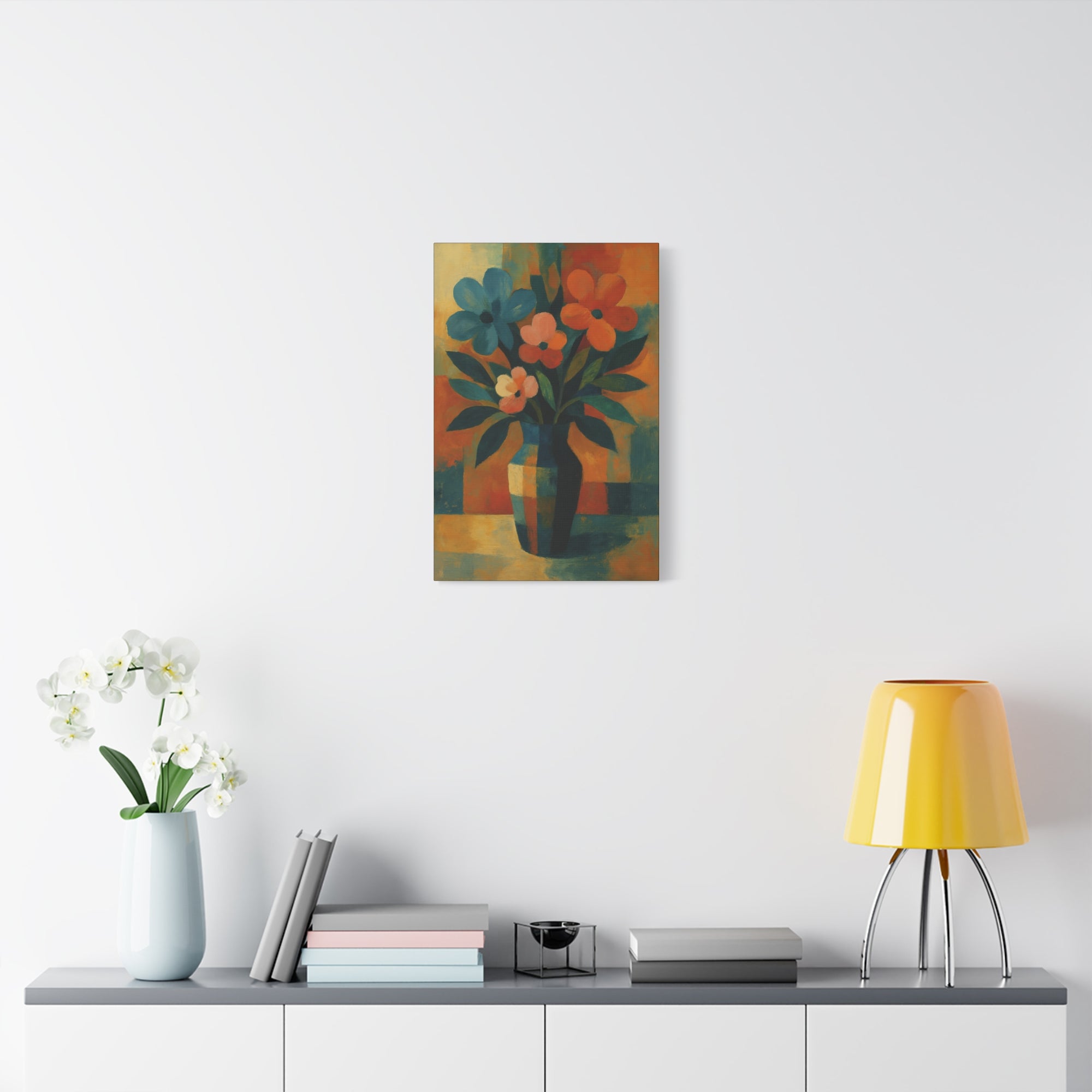 Colorful Floral Wall Art Canvas, Vibrant Home Decor, Flower Painting, Living Room Artwork, Gift for Art Lovers