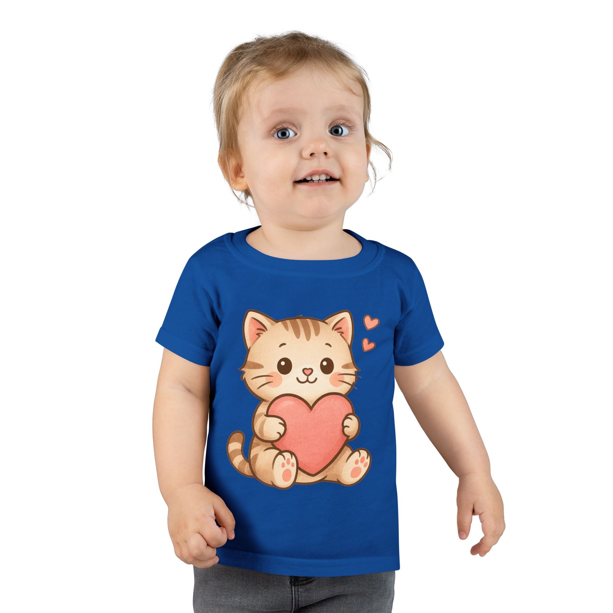 Cute Cat Love Toddler T-Shirt, Kids Cute Cat Tee, Baby Shower Gift, Toddler Birthday Gift, Pet Lover Shirt, Cute Animal Apparel