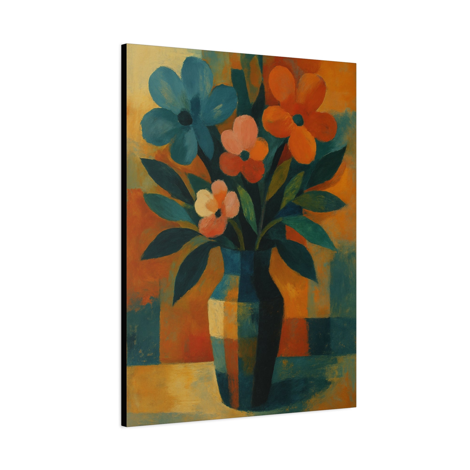 Colorful Floral Wall Art Canvas, Vibrant Home Decor, Flower Painting, Living Room Artwork, Gift for Art Lovers