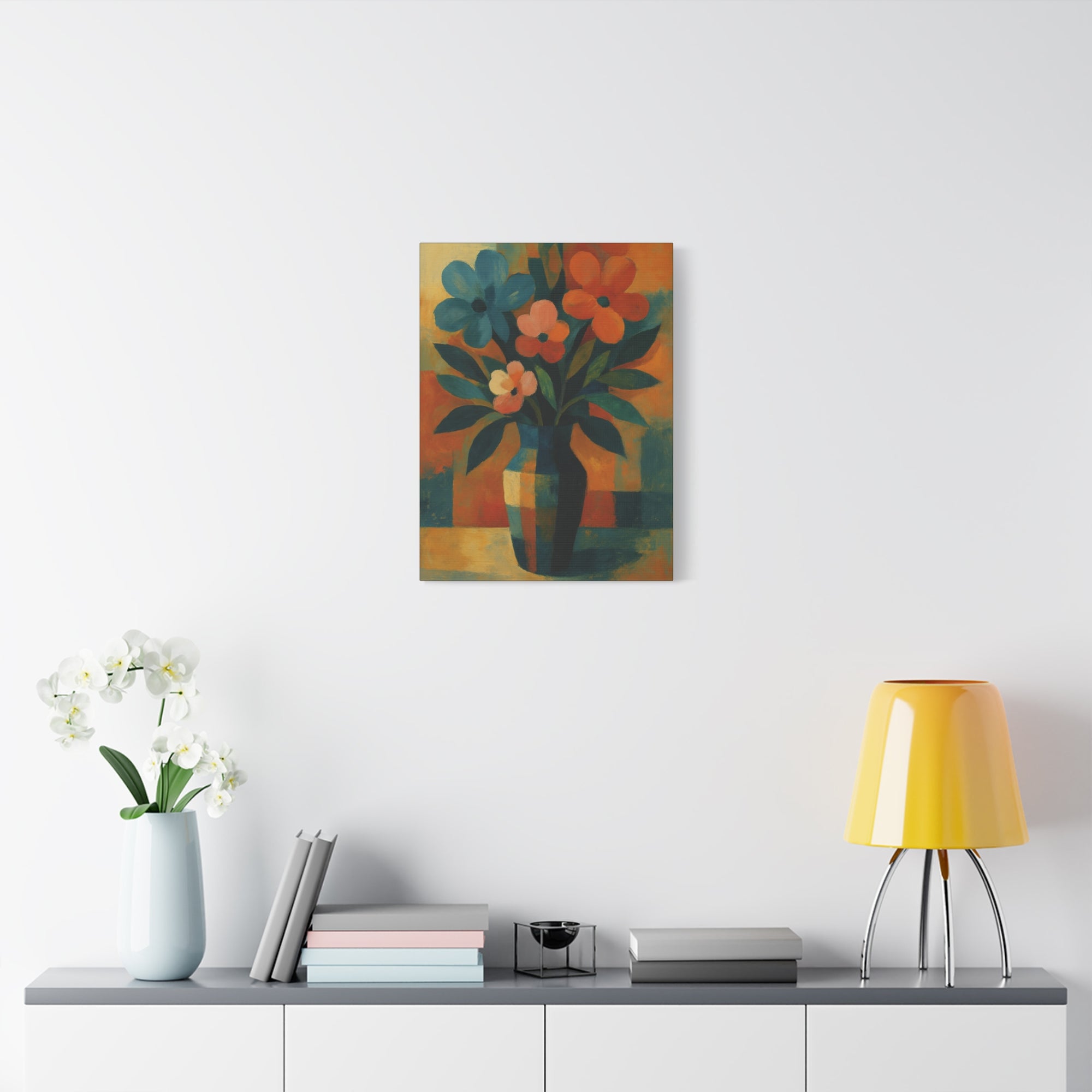 Colorful Floral Wall Art Canvas, Vibrant Home Decor, Flower Painting, Living Room Artwork, Gift for Art Lovers
