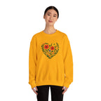Floral Heart Sweatshirt, Cozy Crewneck, Gift for Her, Layering Essential, Casual Wear, Spring Fashion