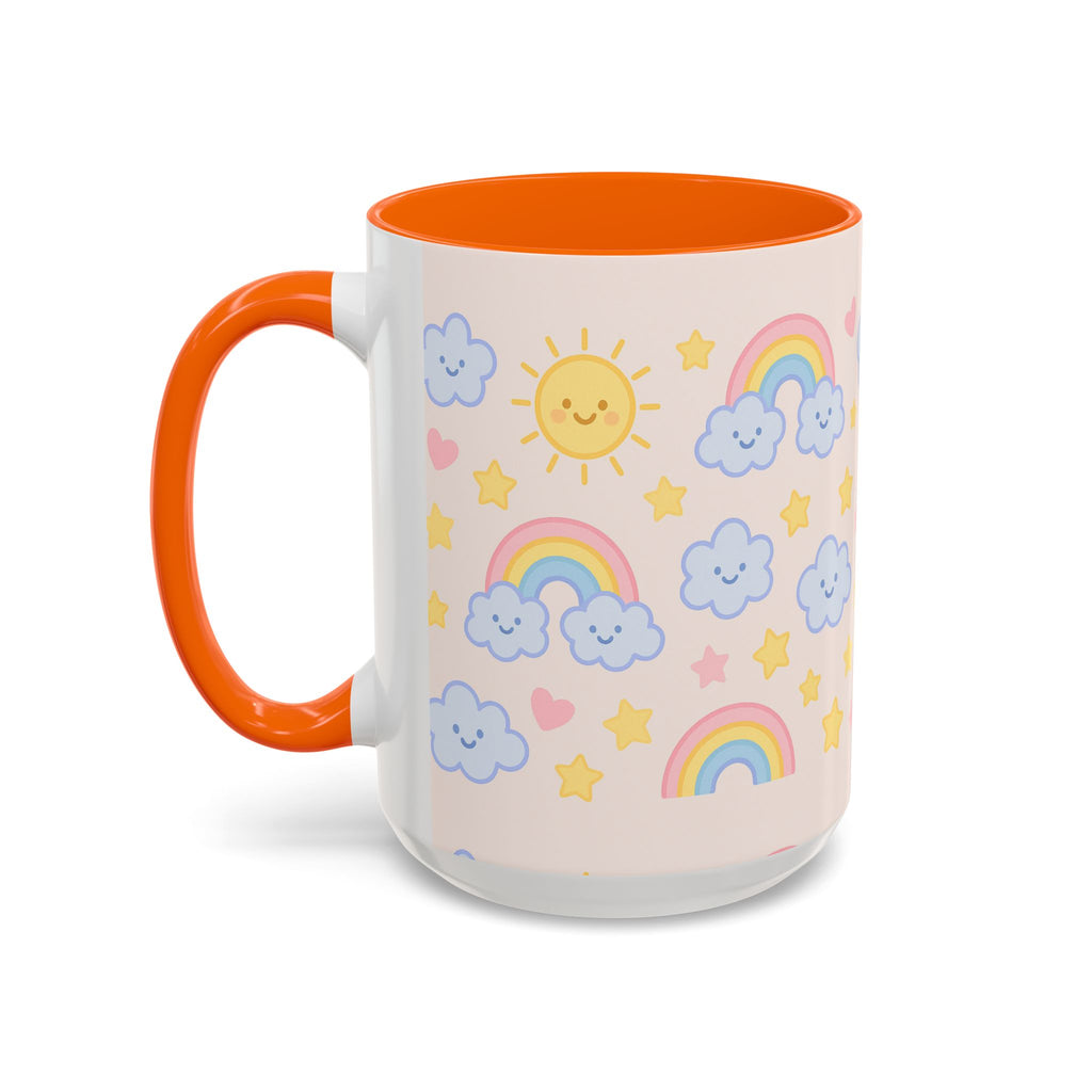 Whimsical Coffee Mug - Rainbow Sunshine Cloud Design, Cute Gift for Kids, Cheerful Home Decor, Perfect for Birthdays, Coffee Lover