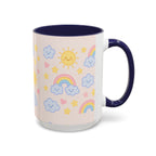 Whimsical Coffee Mug - Rainbow Sunshine Cloud Design, Cute Gift for Kids, Cheerful Home Decor, Perfect for Birthdays, Coffee Lover