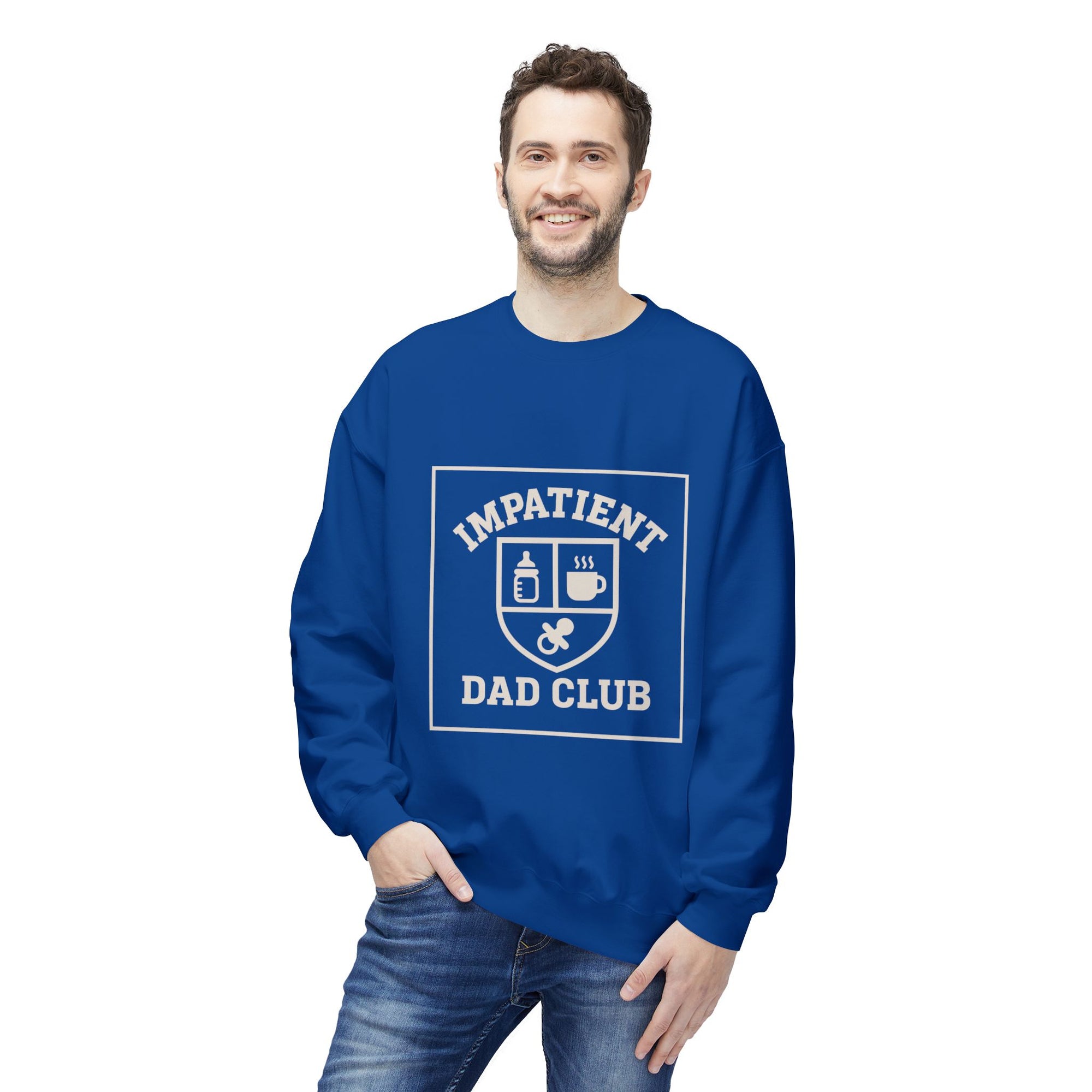 Impatient Dad Club Sweatshirt, Funny Dad Gift, Birthday Crewneck, Soft Fleece Dad Sweater, Perfect for Father's Day, Cozy Casual Wear