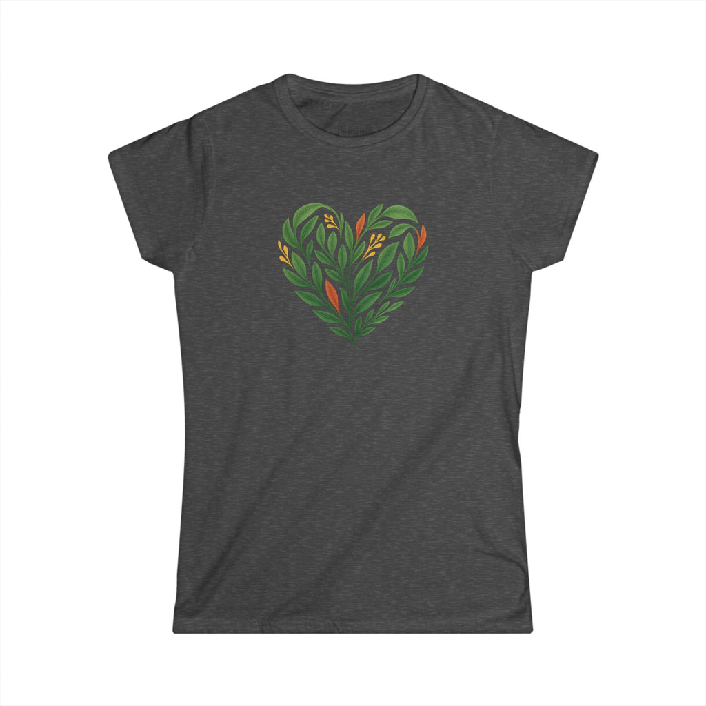 Women's Floral Heart Tee, Eco-Friendly T-Shirt, Gift for Nature Lovers, Casual Outfit, Perfect for Valentine's Day, Mother's Day