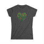 Women's Floral Heart Tee, Eco-Friendly T-Shirt, Gift for Nature Lovers, Casual Outfit, Perfect for Valentine's Day, Mother's Day