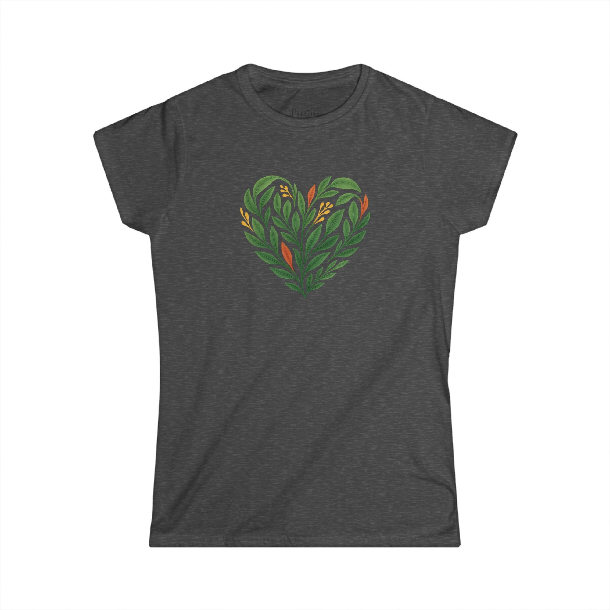 Women's Floral Heart Tee, Eco-Friendly T-Shirt, Gift for Nature Lovers, Casual Outfit, Perfect for Valentine's Day, Mother's Day