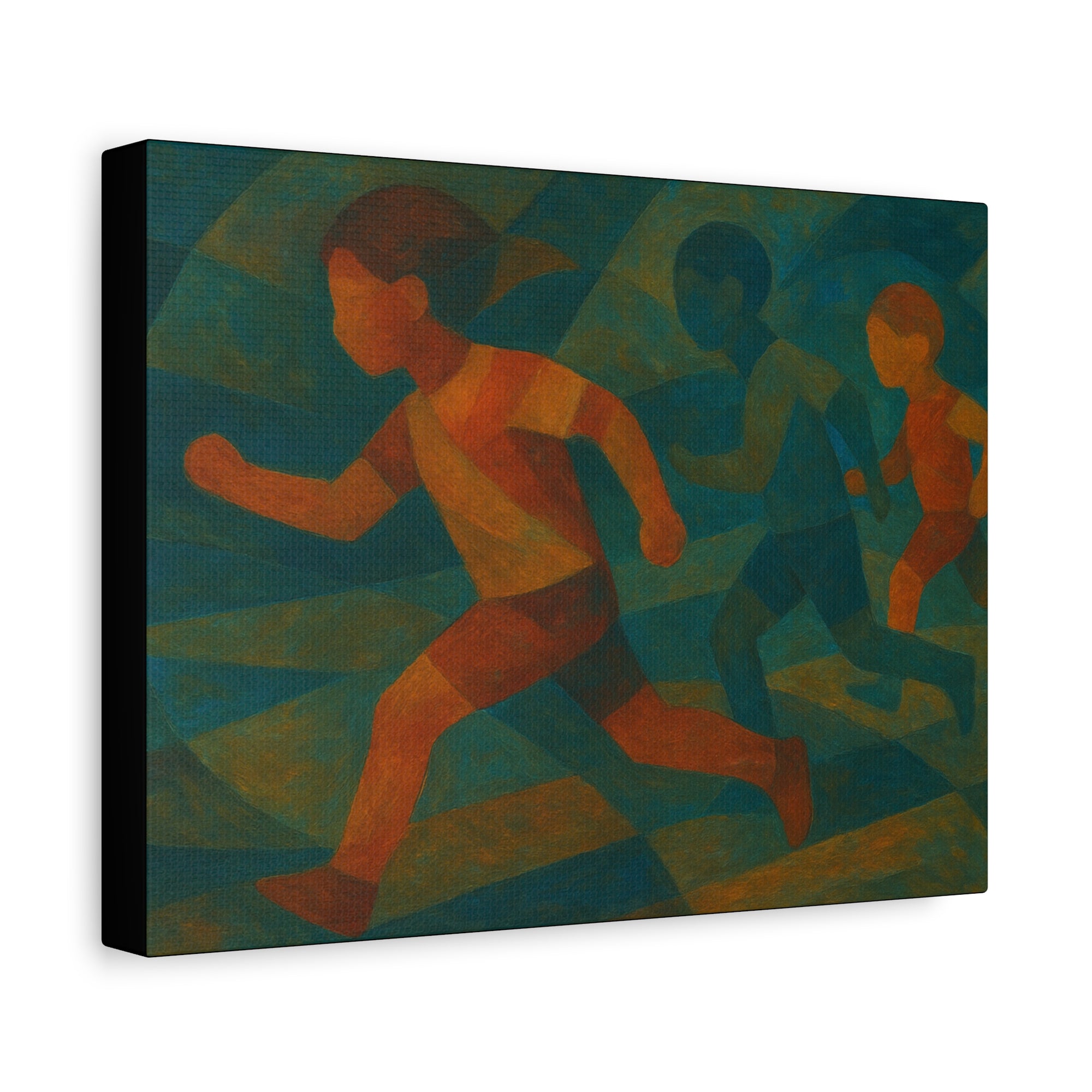 Dynamic Kids Running Canvas Art, Motivational Wall Decor, Playroom Decoration, Youthful Energy Artwork, Fun Gift for Kids' Room