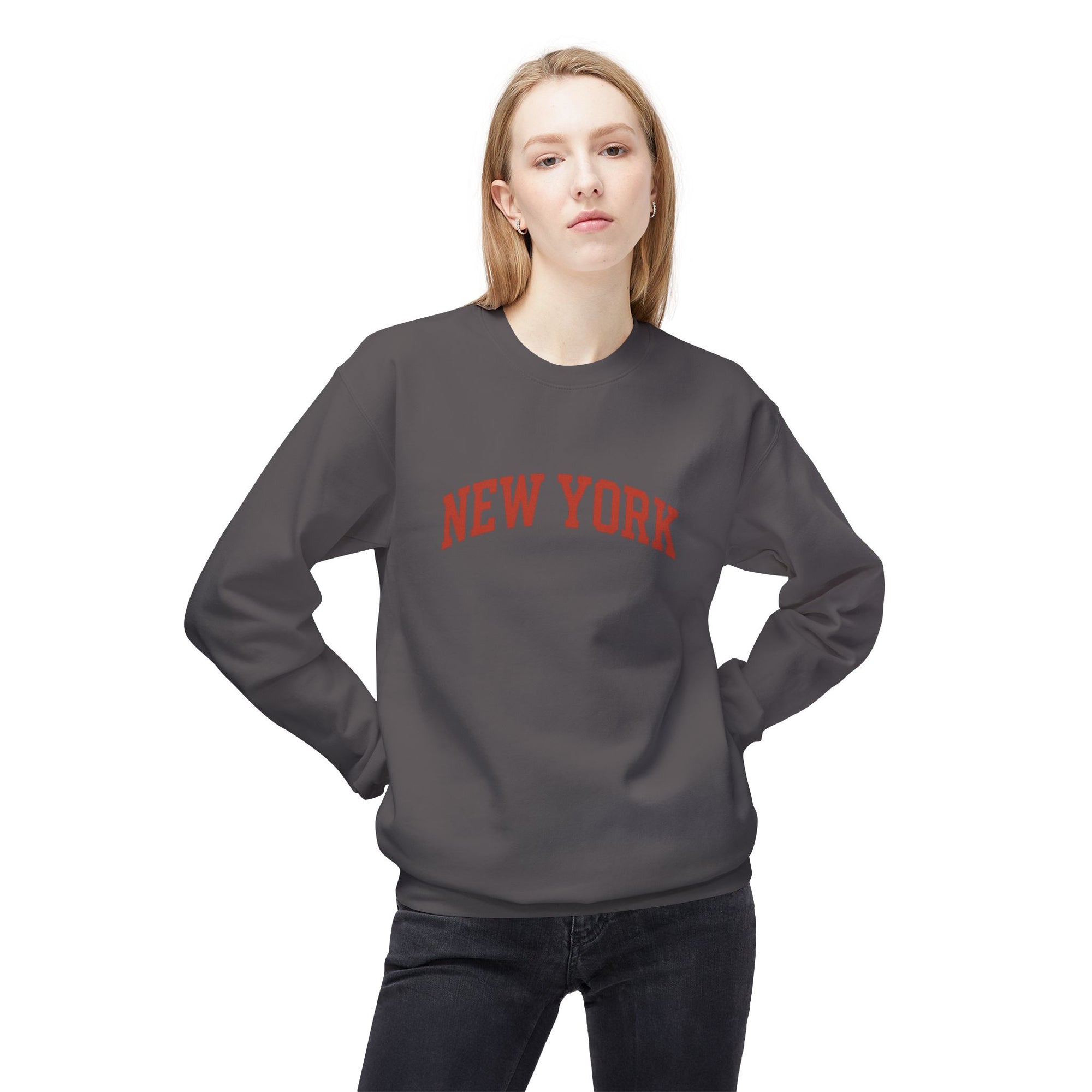 New York Love Unisex Crewneck Sweatshirt, Casual Fleece Sweatshirt, Cozy Streetwear, Gift for NYC Lovers, Fall Fashion, Comfortable Sweater