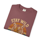 Stay Wild, Be Free Tiger T-Shirt, Unisex Graphic Tee, Nature Lover Gift, Casual Wear, Vintage Style, Eco-Friendly Fashion