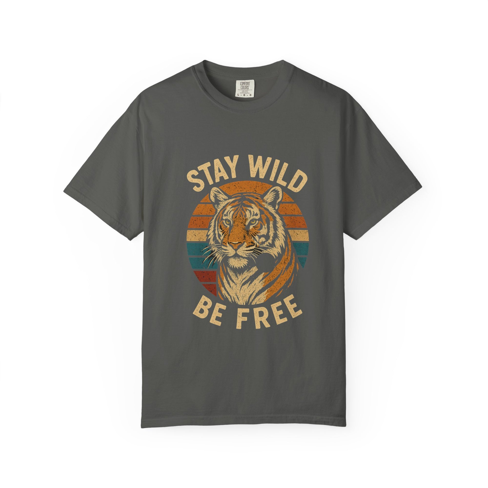 Stay Wild, Be Free Tiger T-Shirt, Unisex Graphic Tee, Nature Lover Gift, Casual Wear, Vintage Style, Eco-Friendly Fashion