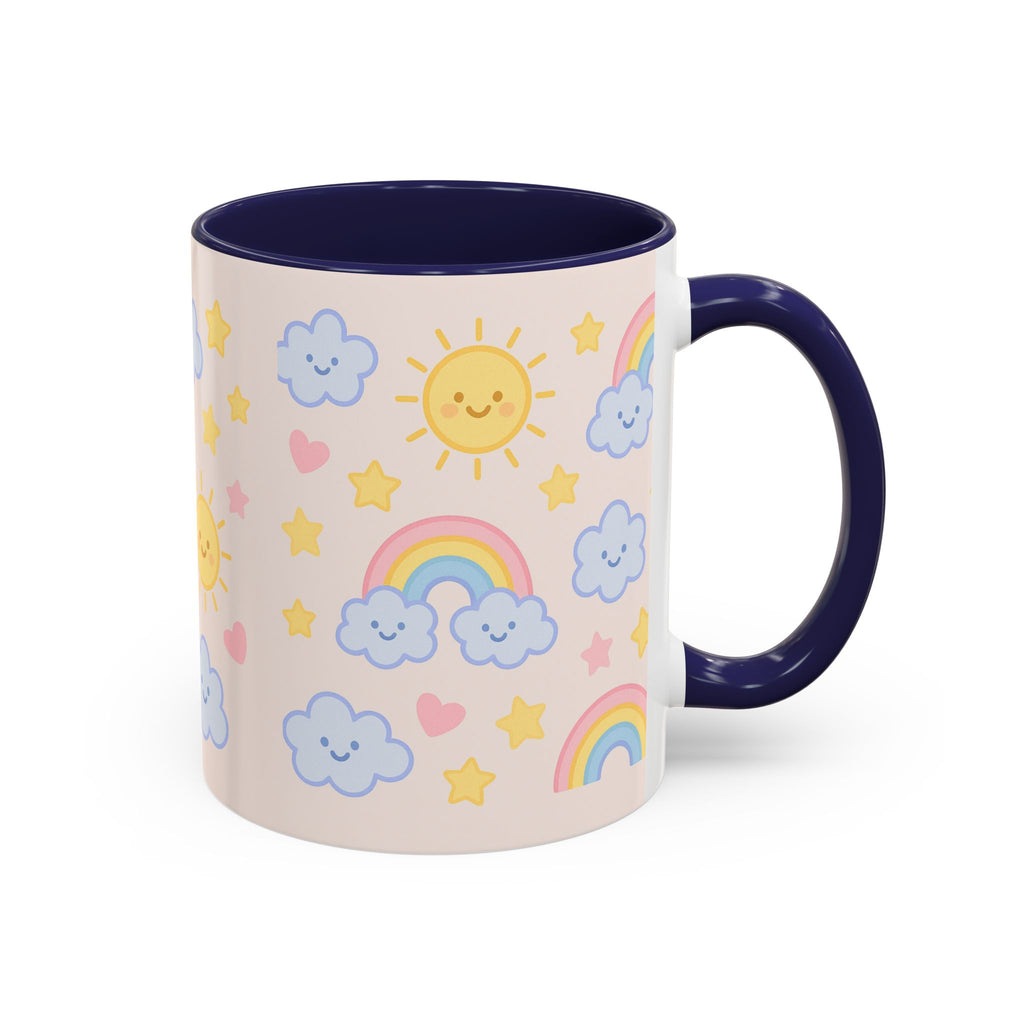Whimsical Coffee Mug - Rainbow Sunshine Cloud Design, Cute Gift for Kids, Cheerful Home Decor, Perfect for Birthdays, Coffee Lover
