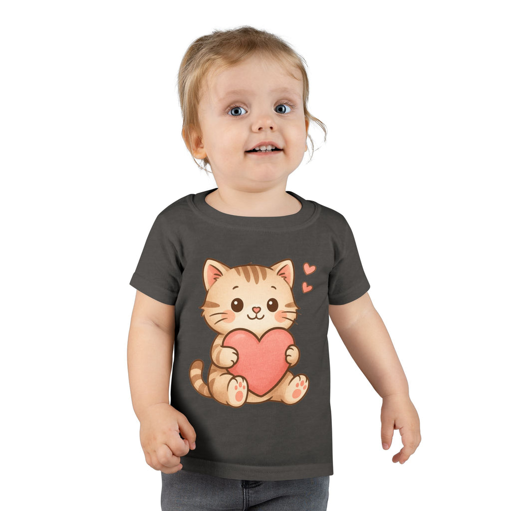 Cute Cat Love Toddler T-Shirt, Kids Cute Cat Tee, Baby Shower Gift, Toddler Birthday Gift, Pet Lover Shirt, Cute Animal Apparel
