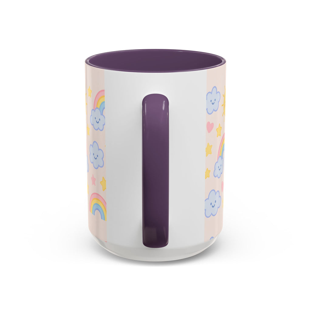 Whimsical Coffee Mug - Rainbow Sunshine Cloud Design, Cute Gift for Kids, Cheerful Home Decor, Perfect for Birthdays, Coffee Lover