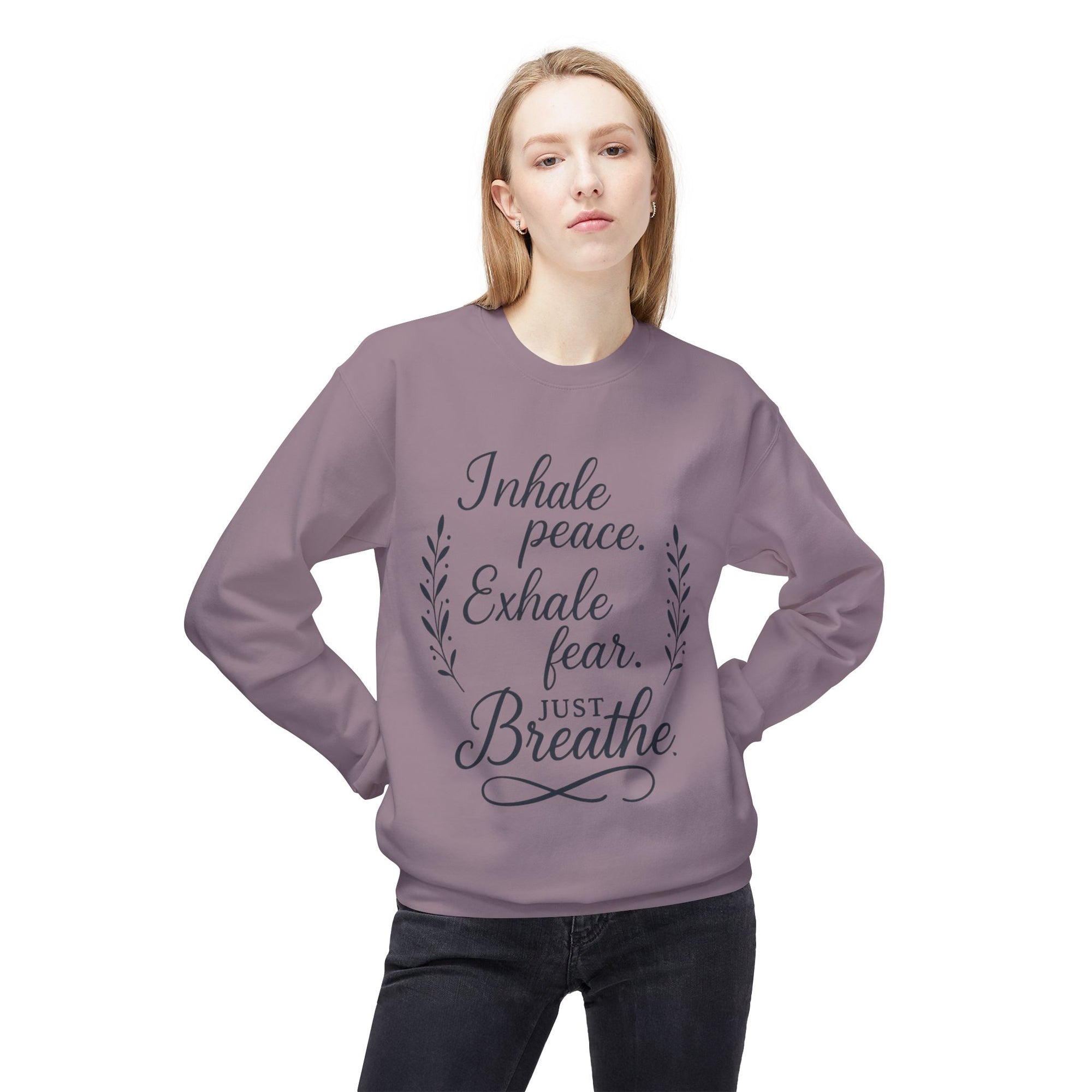 Mindfulness Crewneck Sweatshirt, Cozy Sweatshirt, Inspirational Apparel, Relaxation Gift, Gift for Yogis, Meditation Wear