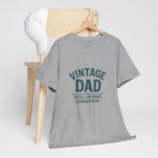 “Vintage Dad Still in Mint Condition – Funny Father’s Day Graphic Unisex Heavy Cotton T-Shirt, Retro Dad Gift Tee for Birthday, Father’s Day and other Holidays