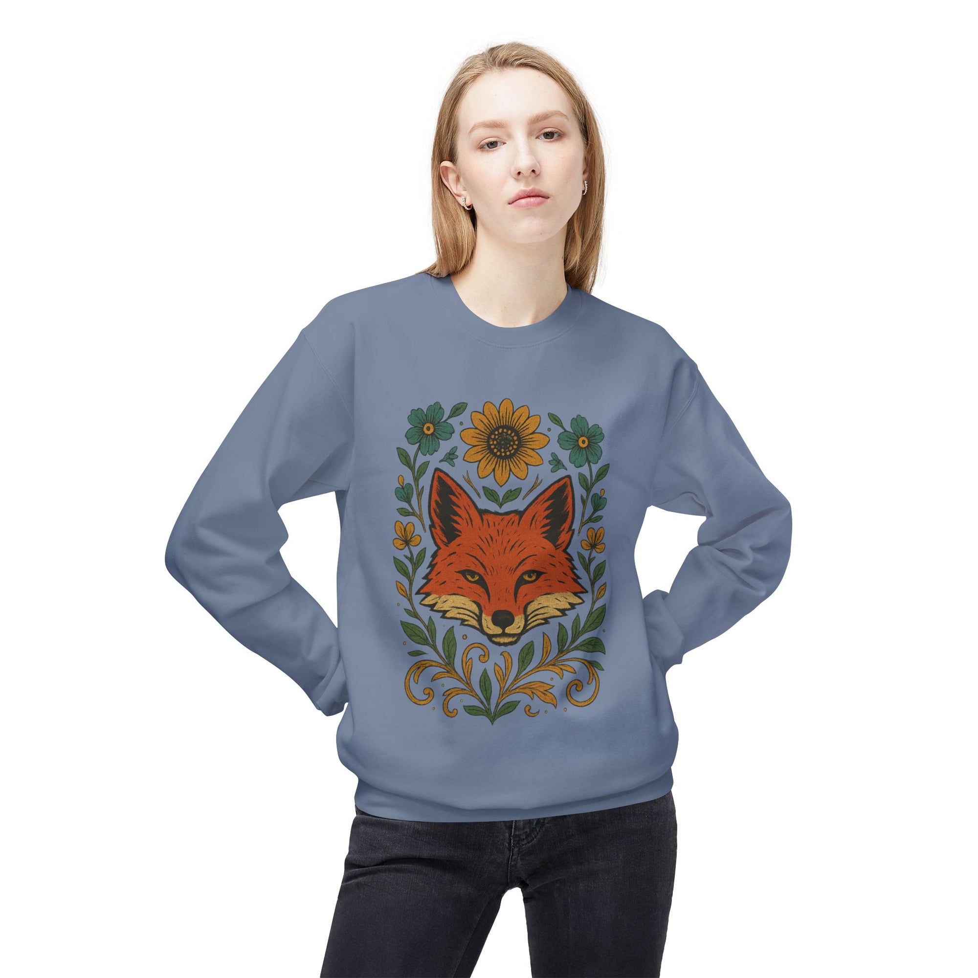 Cozy Fox Sweatshirt - Unisex Midweight Fleece Pullover, Perfect for Fall Layering, Nature Lovers Gift, Cute Animal Apparel, [...]