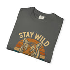 Stay Wild, Be Free Tiger T-Shirt, Unisex Graphic Tee, Nature Lover Gift, Casual Wear, Vintage Style, Eco-Friendly Fashion