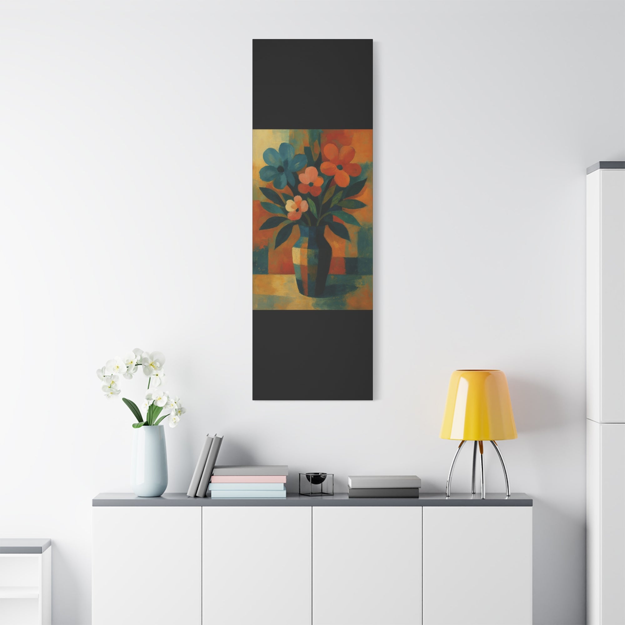 Colorful Floral Wall Art Canvas, Vibrant Home Decor, Flower Painting, Living Room Artwork, Gift for Art Lovers