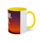 Inspiring Accent Coffee Mug - Dream, Dare, Do, Motivational Gift, Inspirational Drinkware, Sunset Design, Home Office Decor