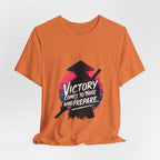 Victory Comes to Those Who Prepare Tee, Motivational T-Shirt, Unisex Graphic Tee, Inspirational Casual Wear, Gift for Gamers and Coaches