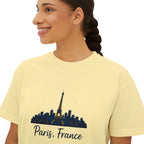 Paris Skyline Women's Boxy Tee | Cute Paris Shirt, Travel Tee, Gift for Paris Lovers, Adventure T-Shirt, Vacation Style