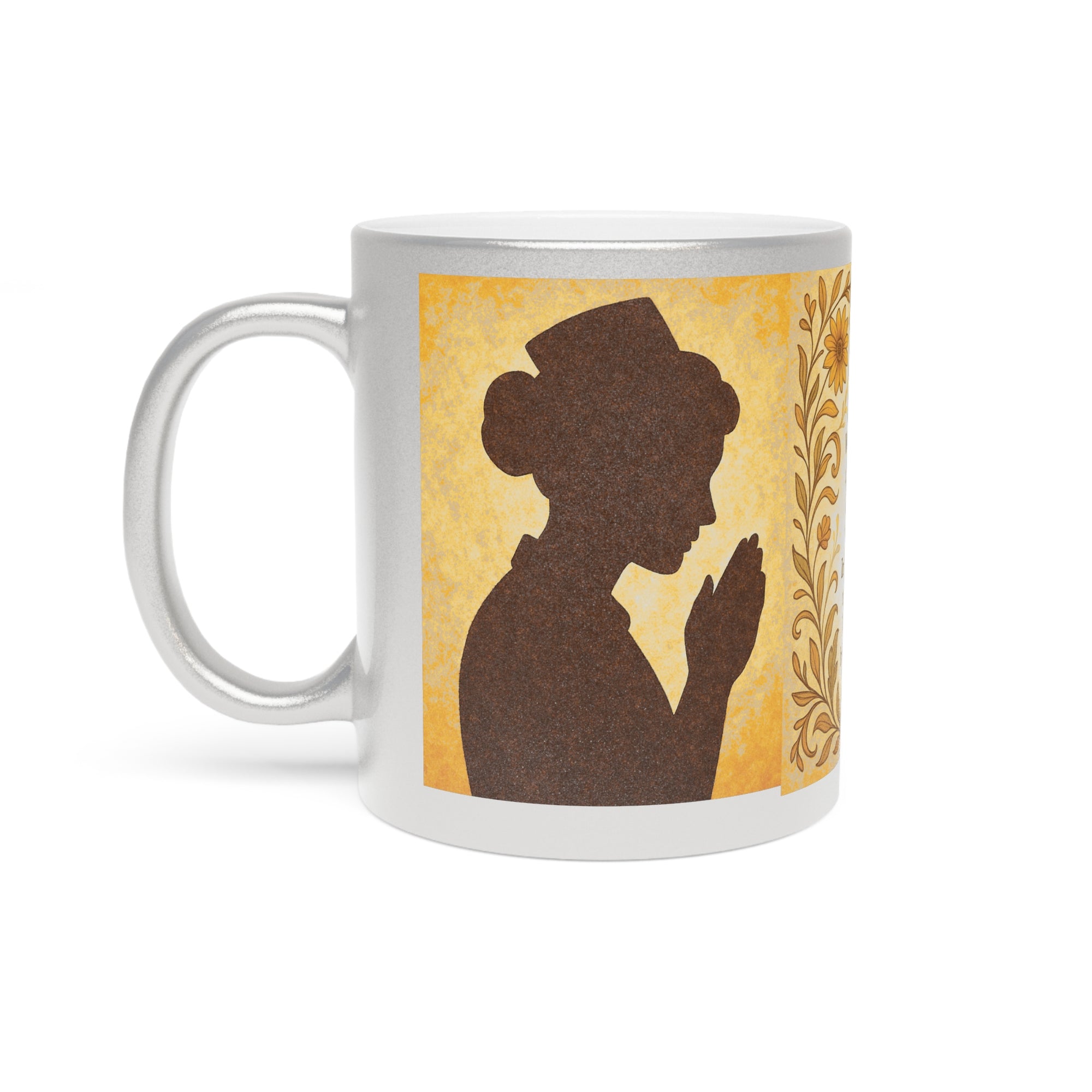 Nurse's Prayer Metallic Mug | Inspirational Gifts for Nurses, Motivational Coffee Cup, Silver/Gold Prayer Mug, Nurses Appreciation Gift