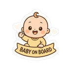 Baby On Board Kiss-Cut Stickers - Cute Baby Decor for Cars, Baby Showers, Nursery, Skateboards, or Fun Gifts